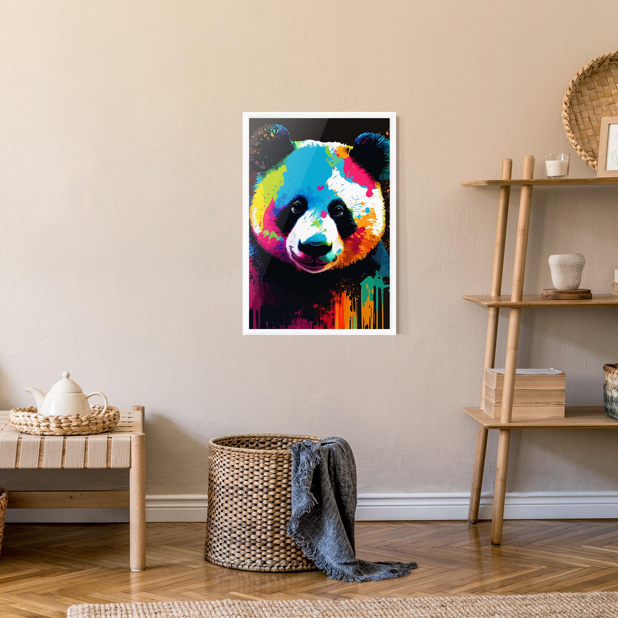 Keretezett Poszter Panda Color Art mockup 9