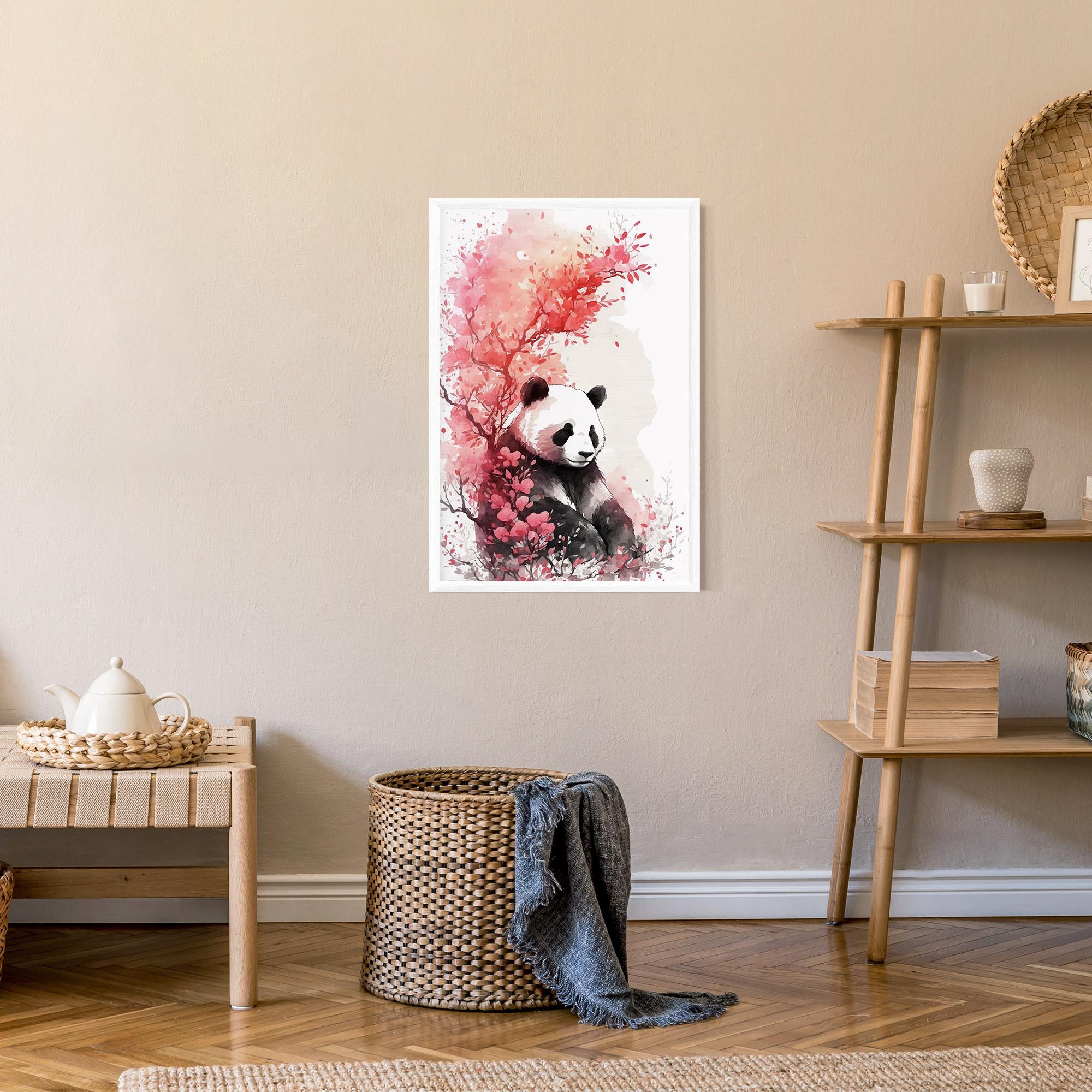 Keretezett Poszter Pink Flower Panda mockup 9