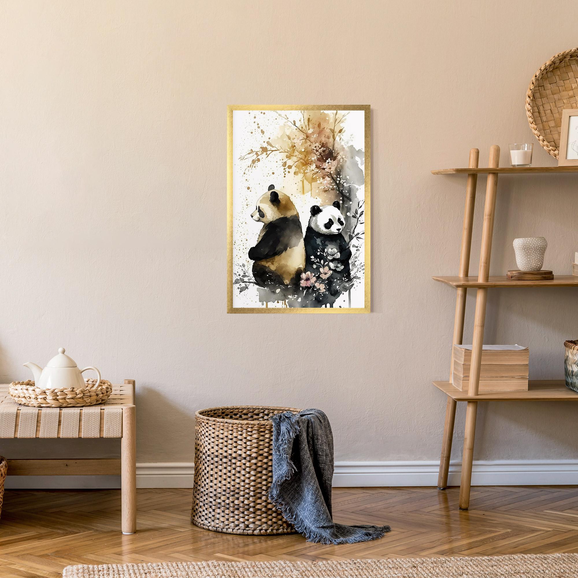 Keretezett Poszter Gold Panda Art mockup 9