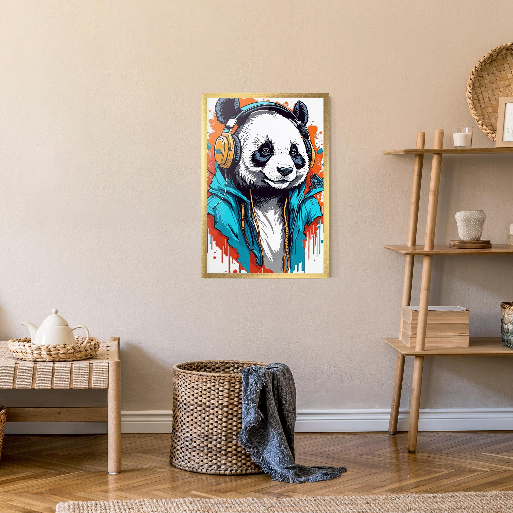 Keretezett Poszter Music Panda mockup 9