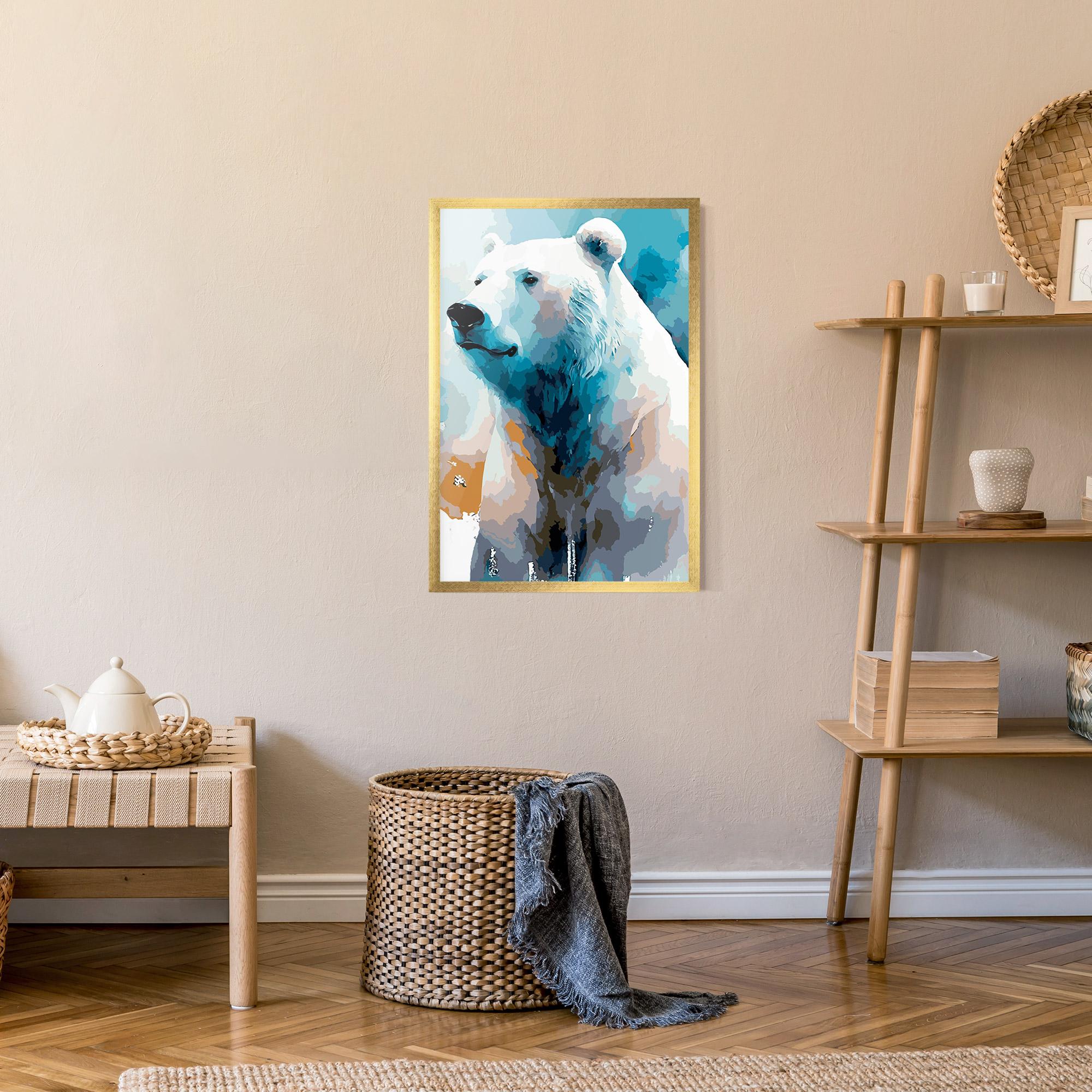 Keretezett Poszter Polar White Bear mockup 9