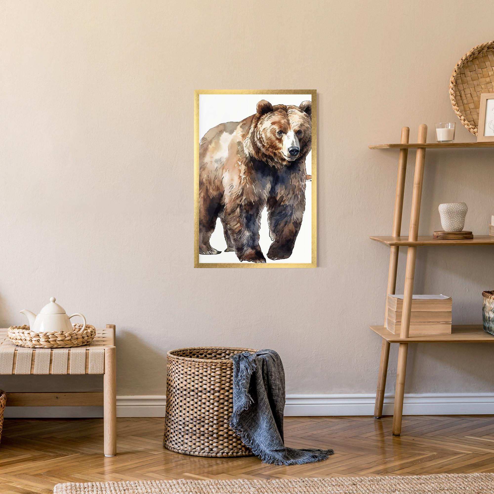 Keretezett Poszter Watercolor Bear Art mockup 9