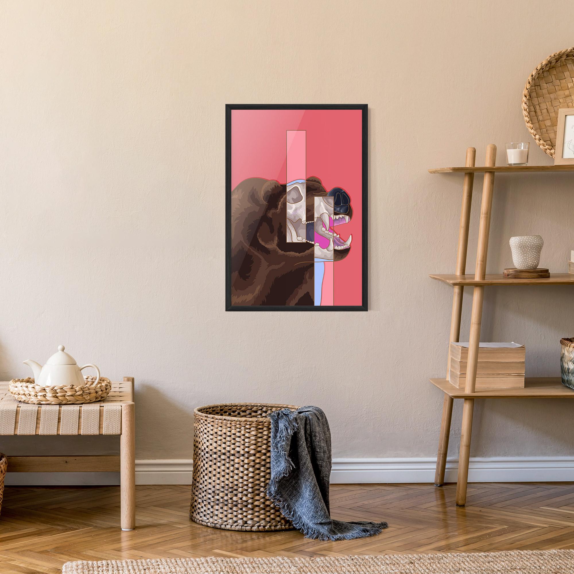 Keretezett Poszter Bear Bone Art mockup 9