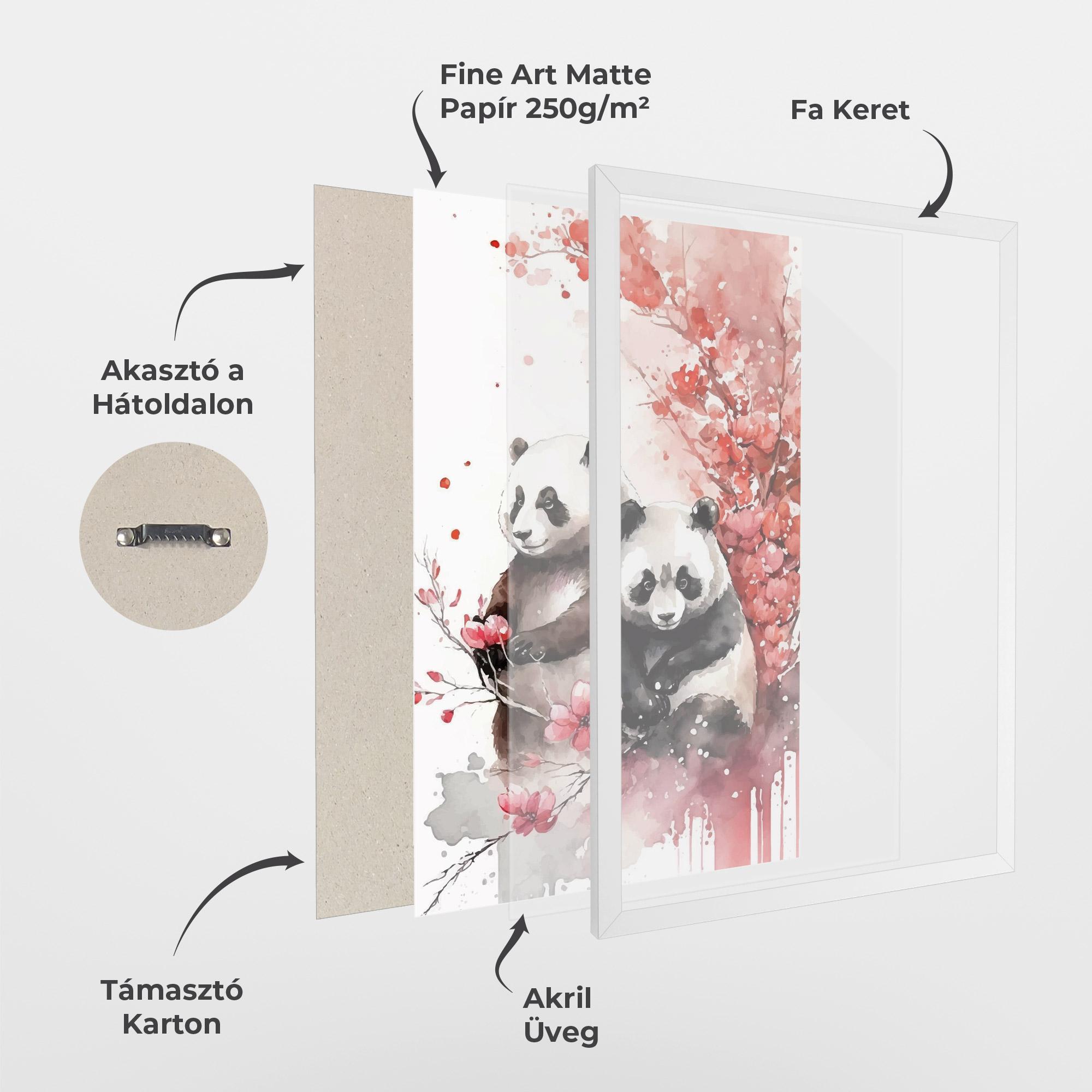 Keretezett Poszter Blossom Panda mockup 1