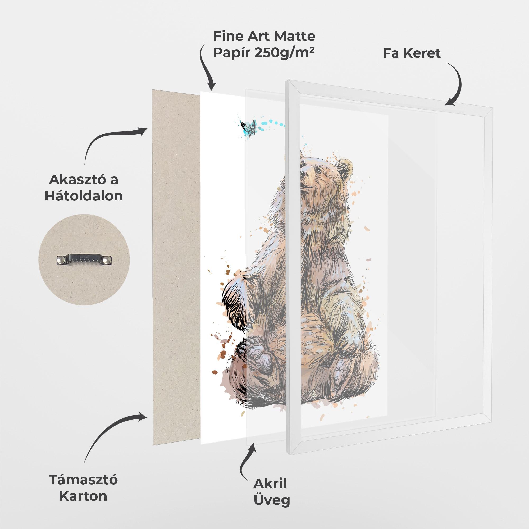Keretezett Poszter Butterfly Bear mockup 1