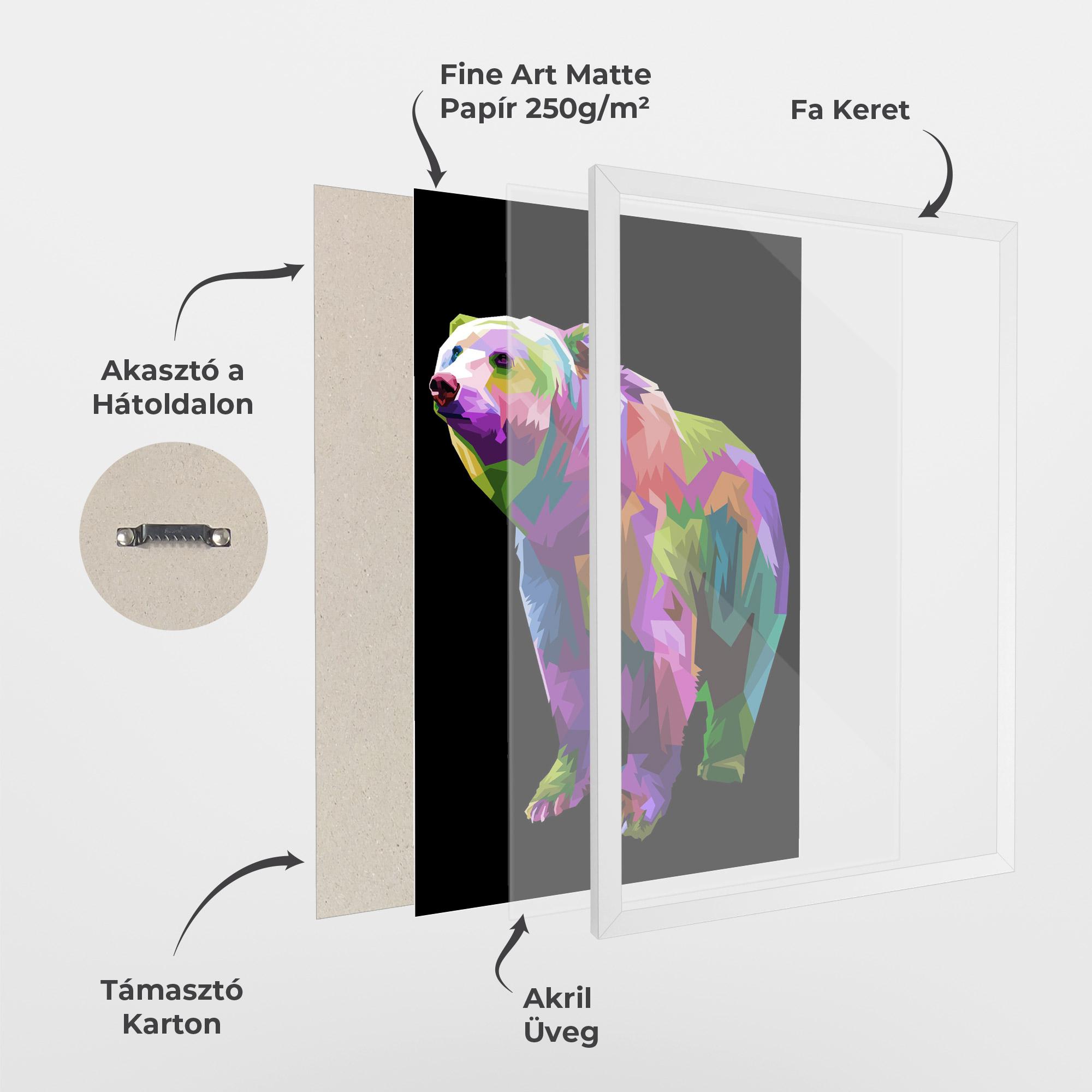 Keretezett Poszter Colorful Icebear mockup 1