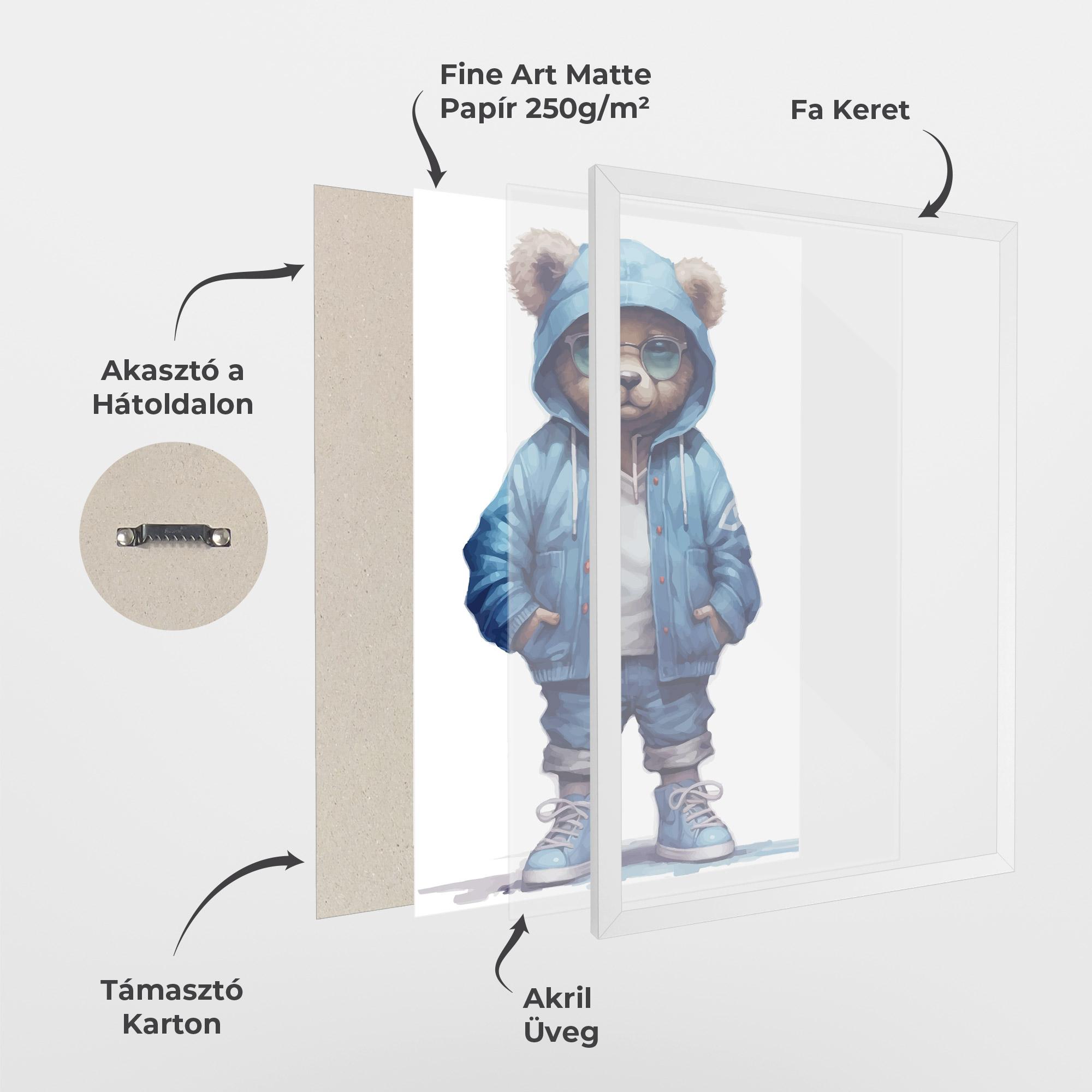 Keretezett Poszter Glasses Bear mockup 1