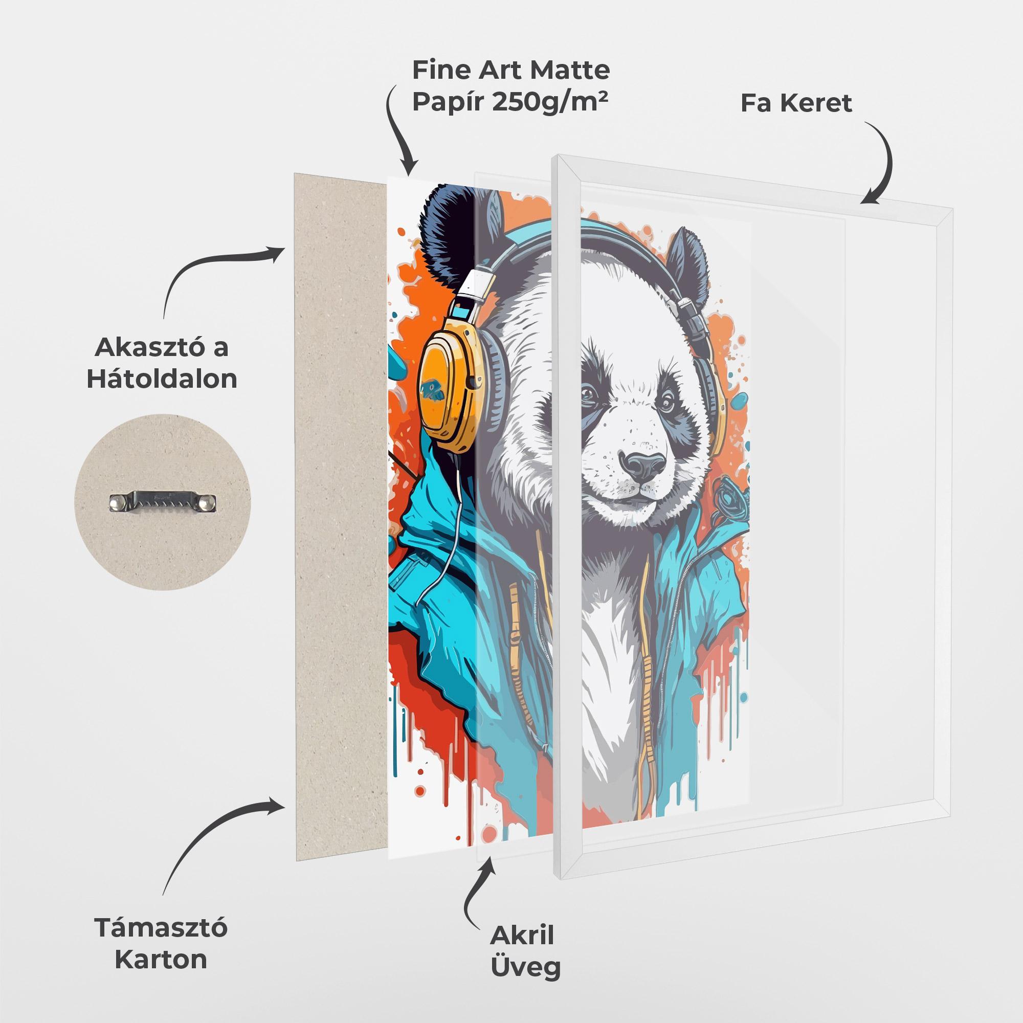 Keretezett Poszter Music Panda mockup 1