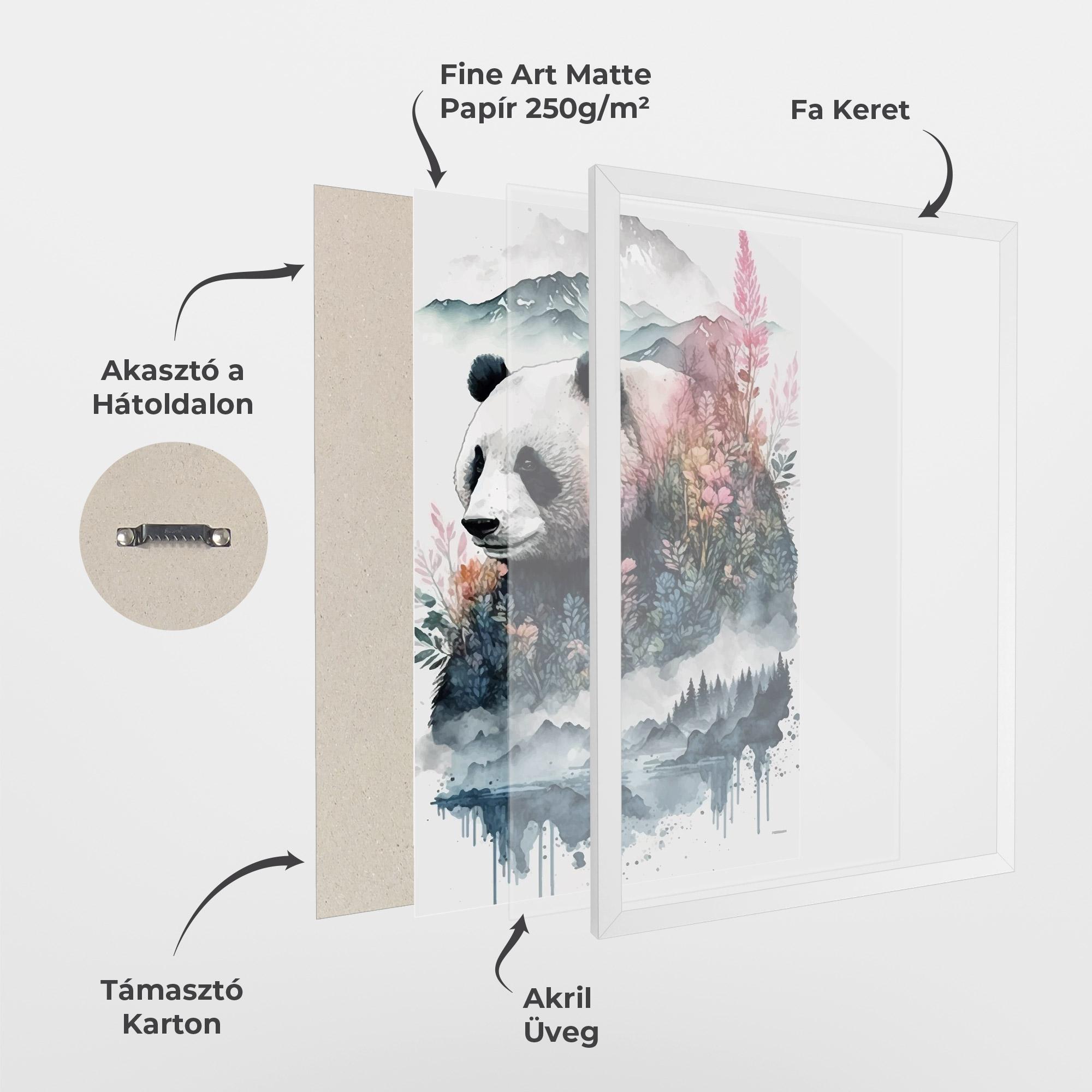 Keretezett Poszter Panda Art mockup 1