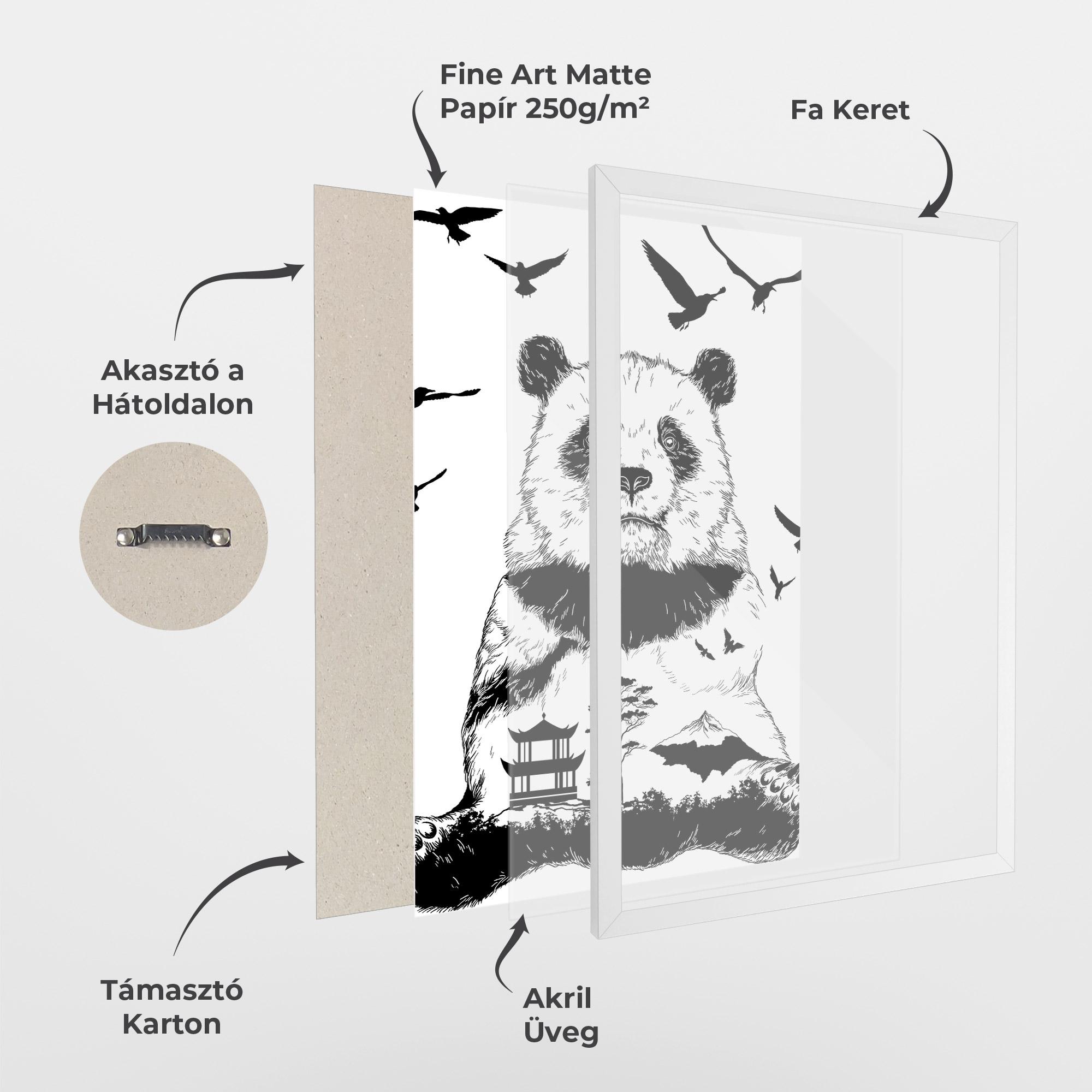 Keretezett Poszter Panda Bear mockup 1