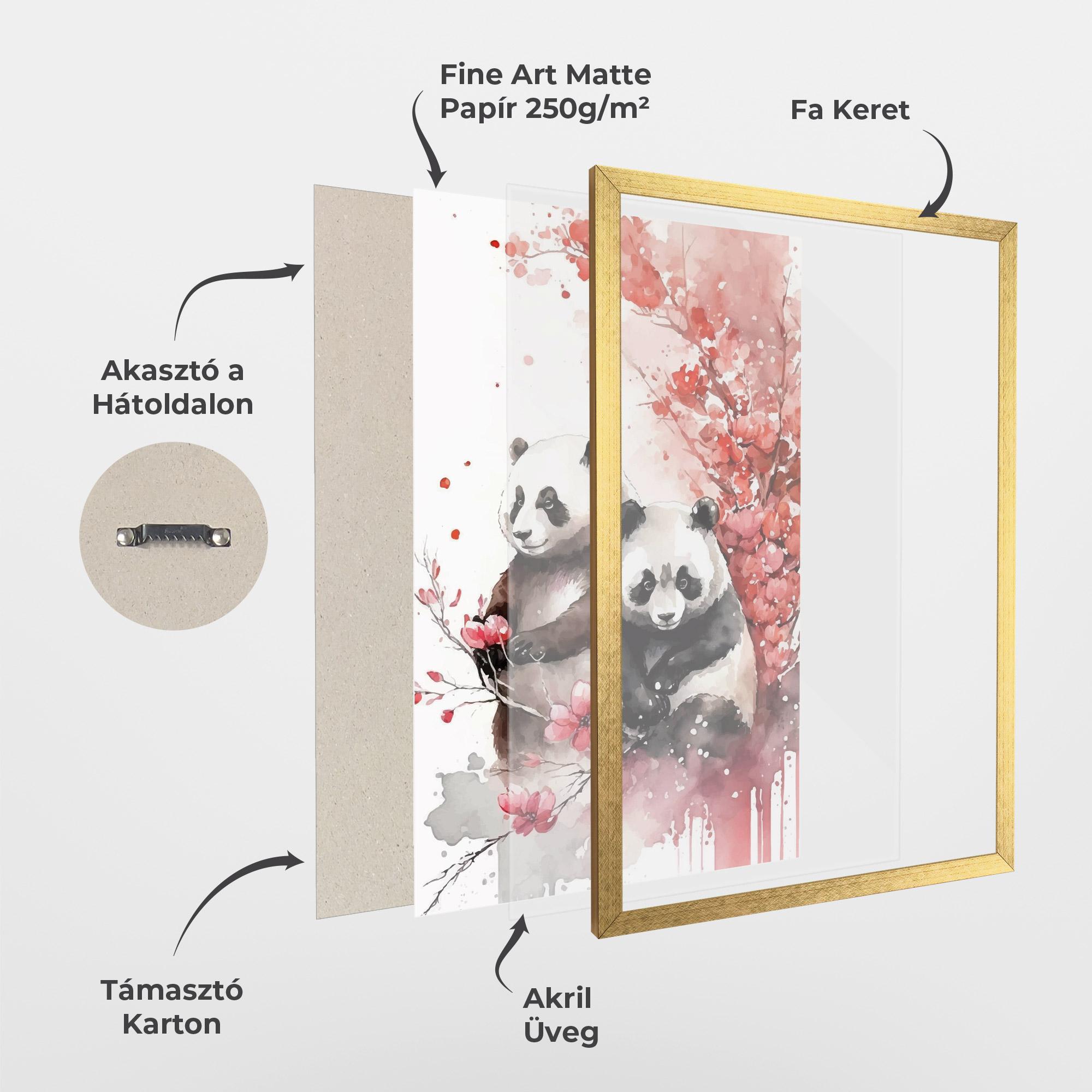 Keretezett Poszter Blossom Panda mockup 1