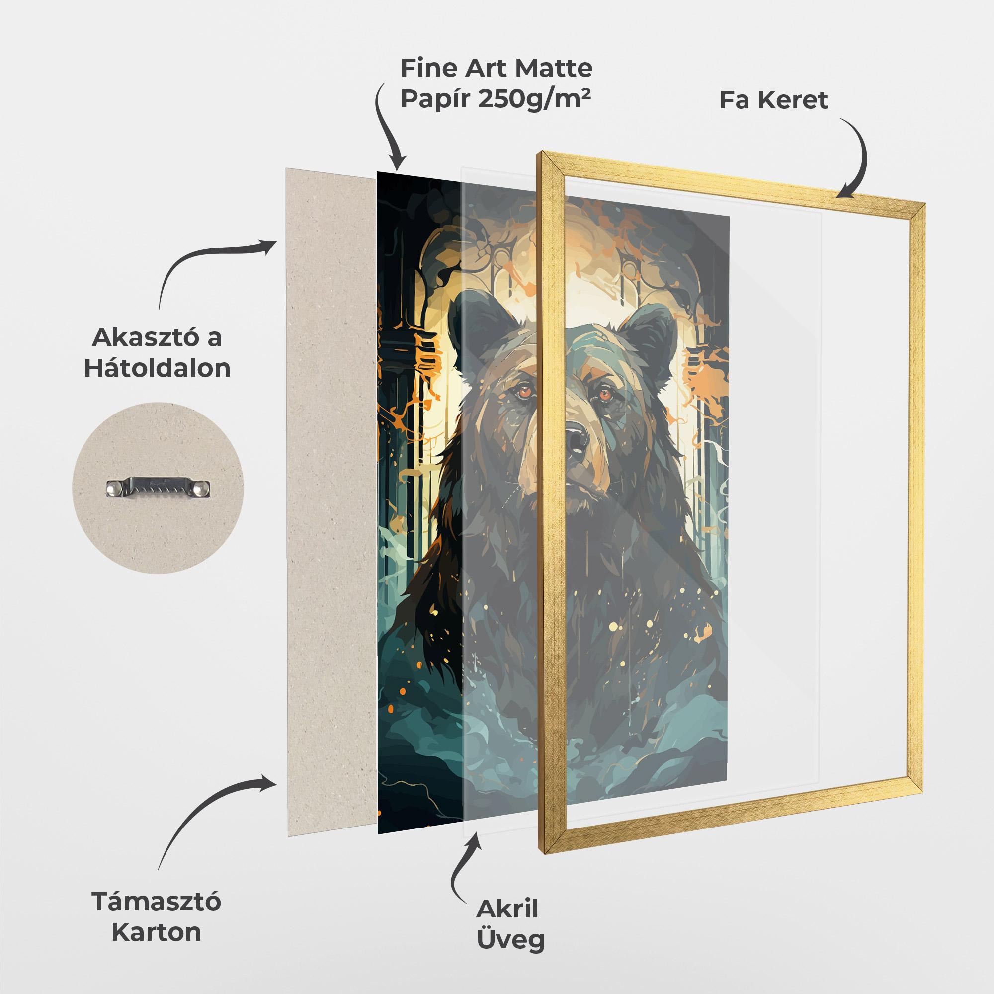 Keretezett Poszter Brown Bear Art mockup 1