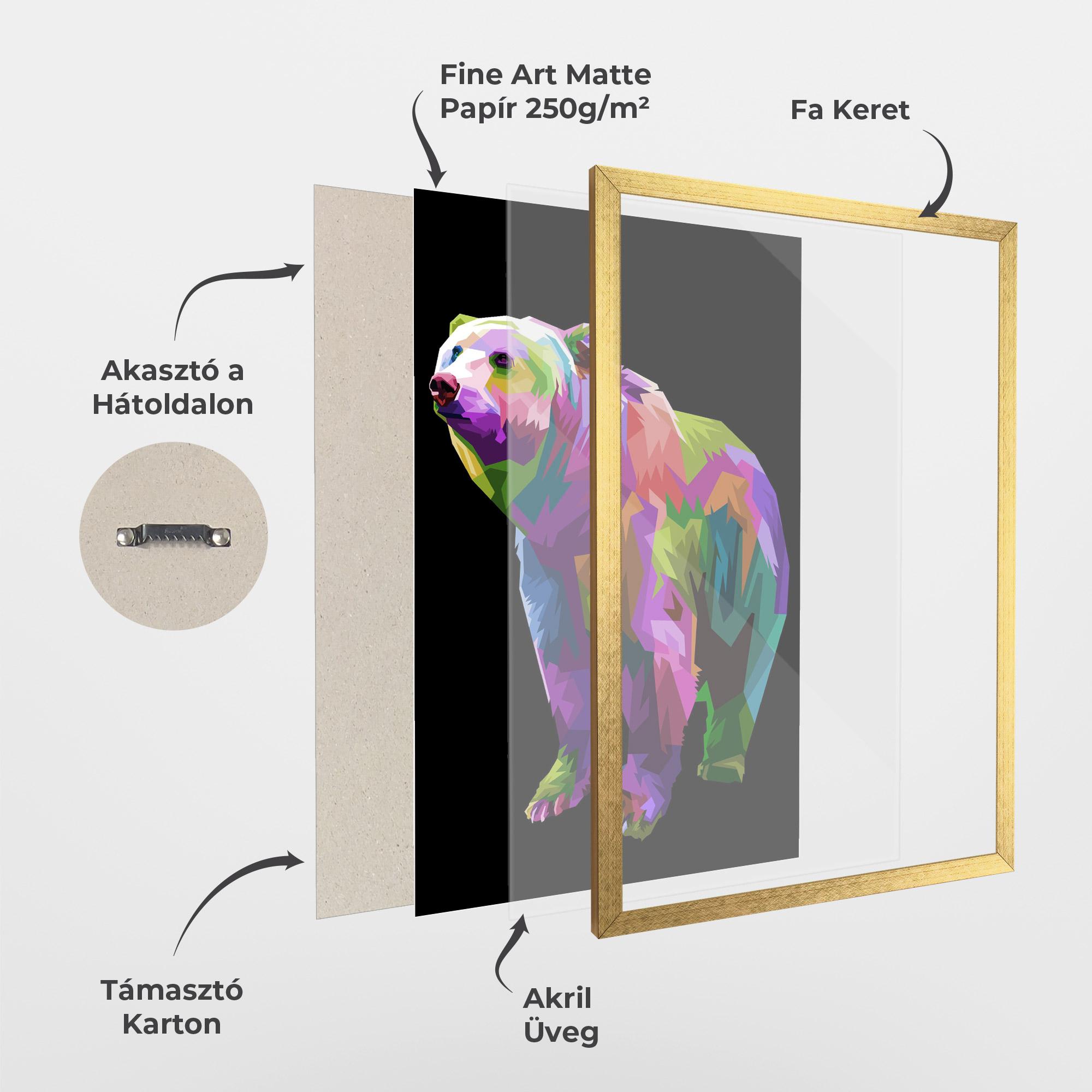 Keretezett Poszter Colorful Icebear mockup 1