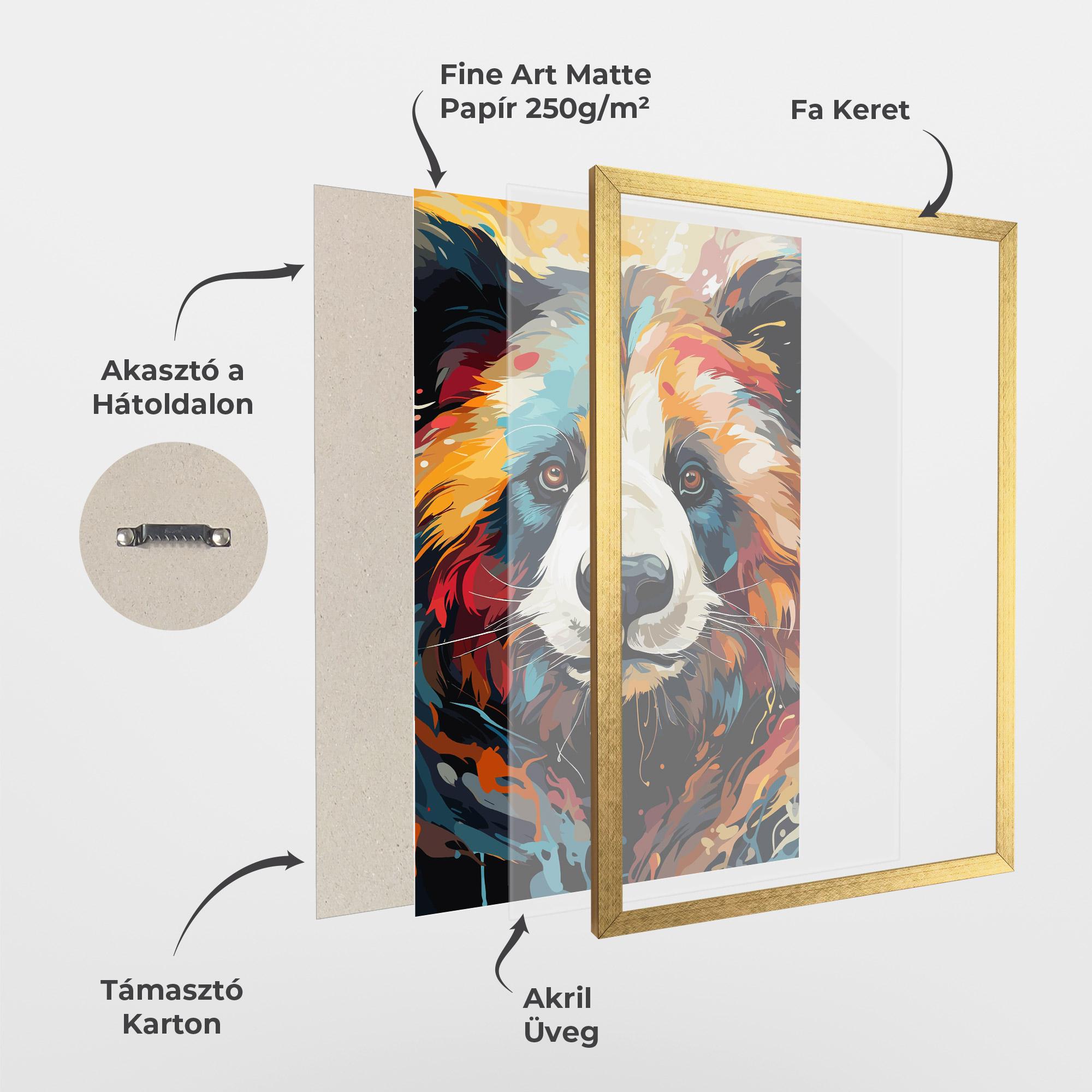 Keretezett Poszter Cream Color Bear mockup 1