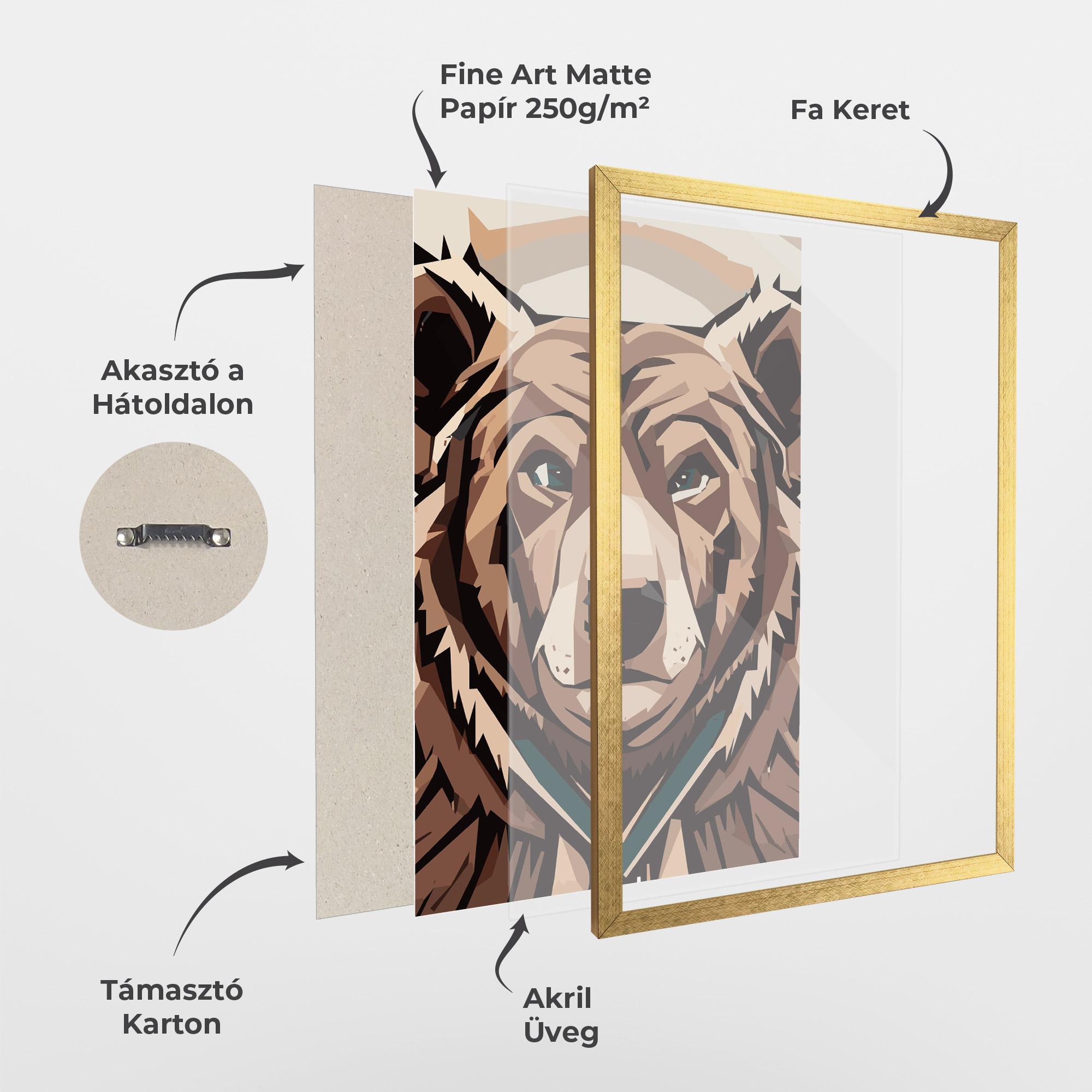 Keretezett Poszter Grizzly Art mockup 1