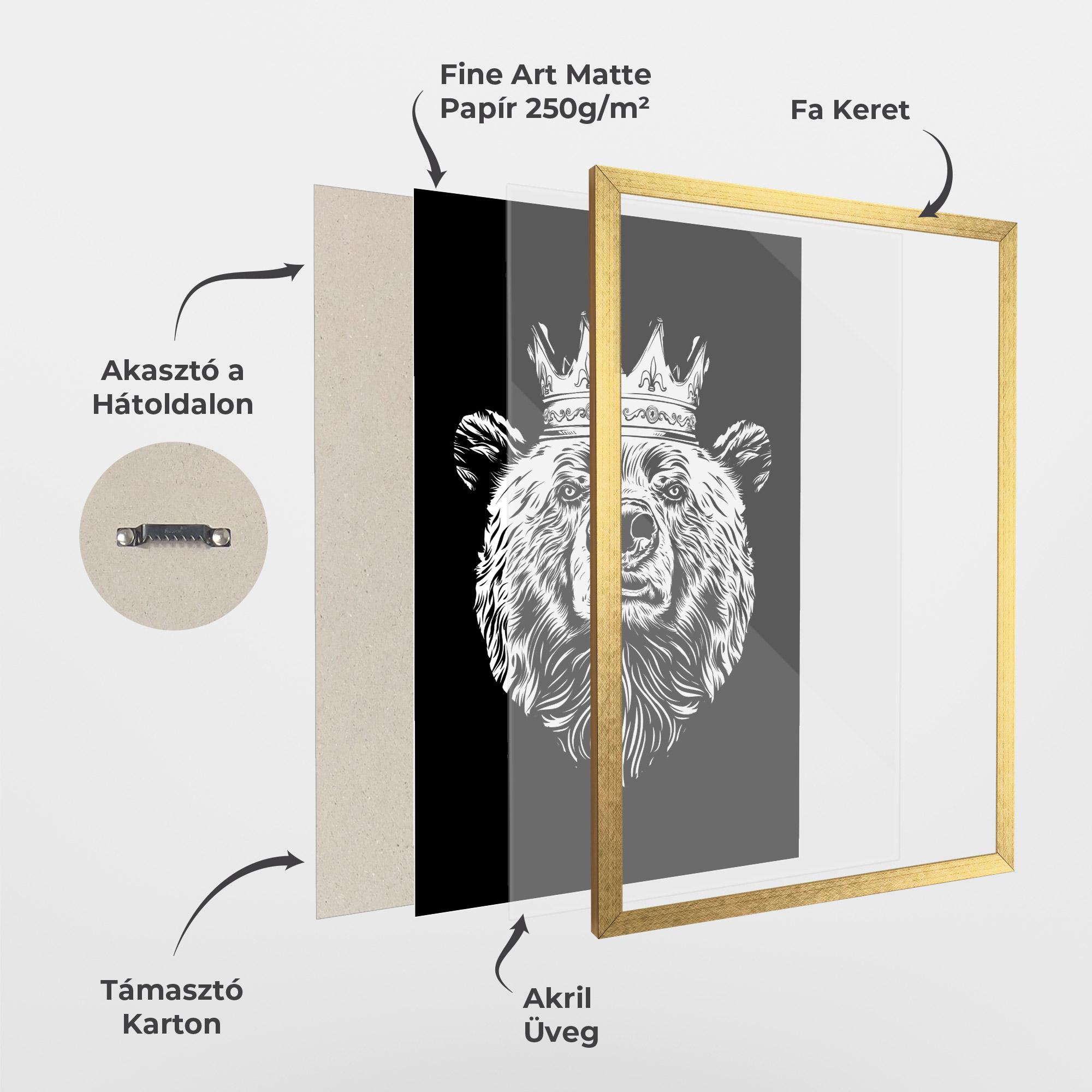Keretezett Poszter King Bear mockup 1