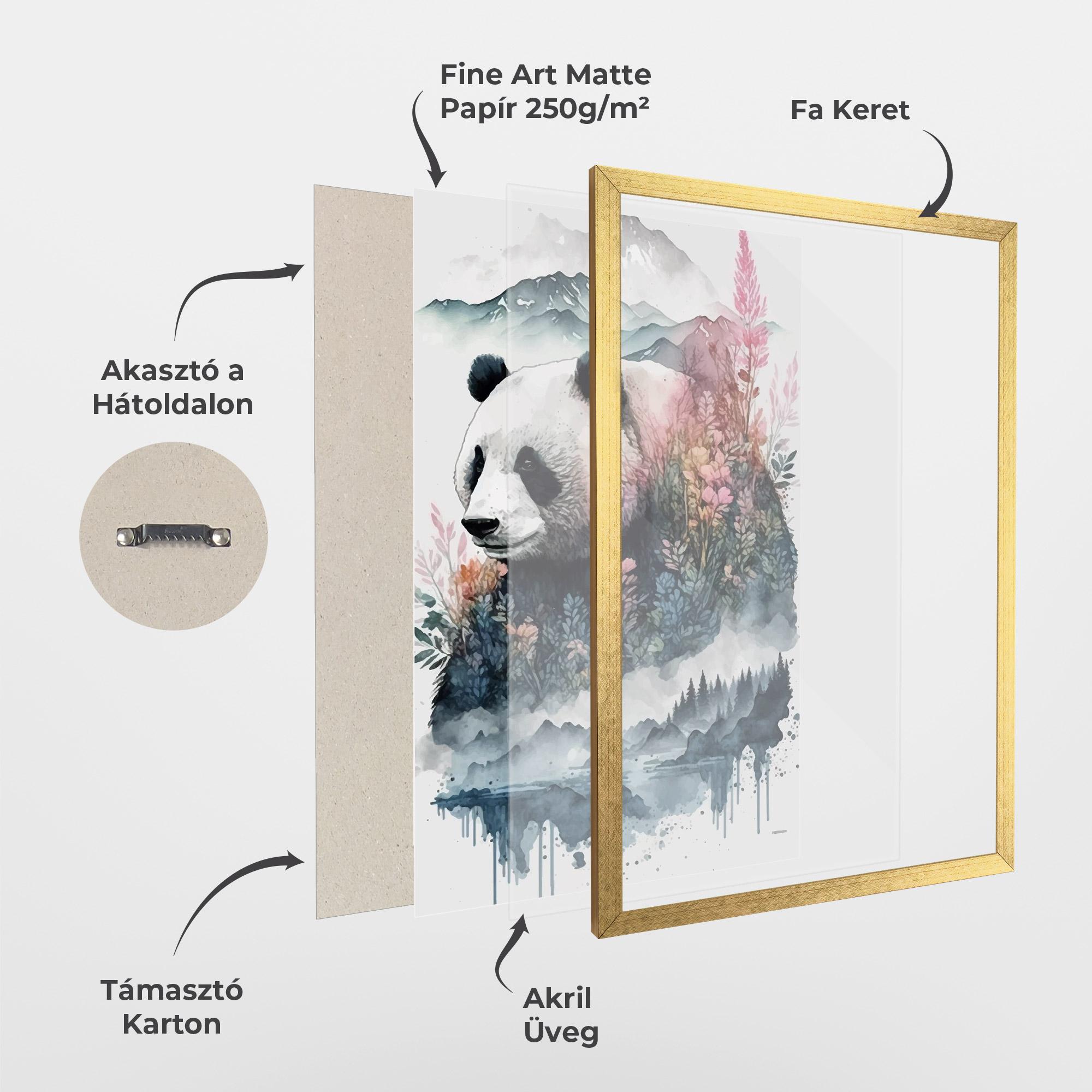 Keretezett Poszter Panda Art mockup 1