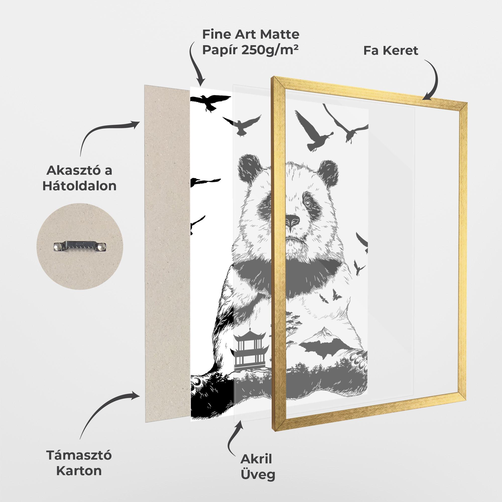 Keretezett Poszter Panda Bear mockup 1