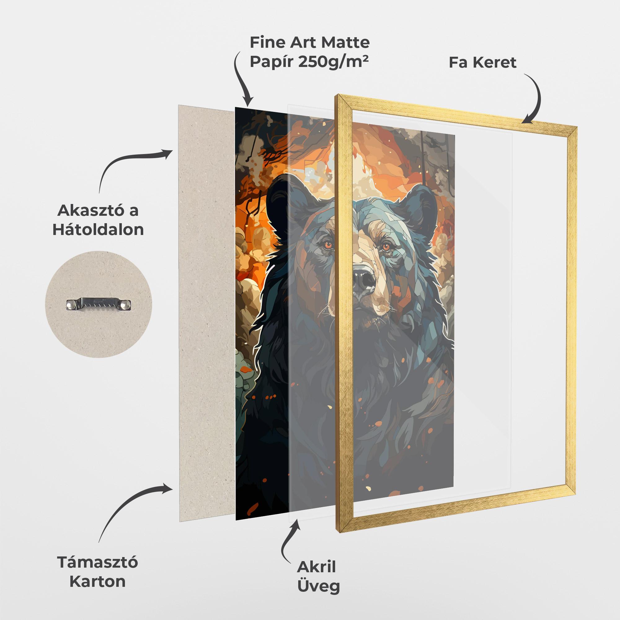 Keretezett Poszter Pretty Bear Art mockup 1