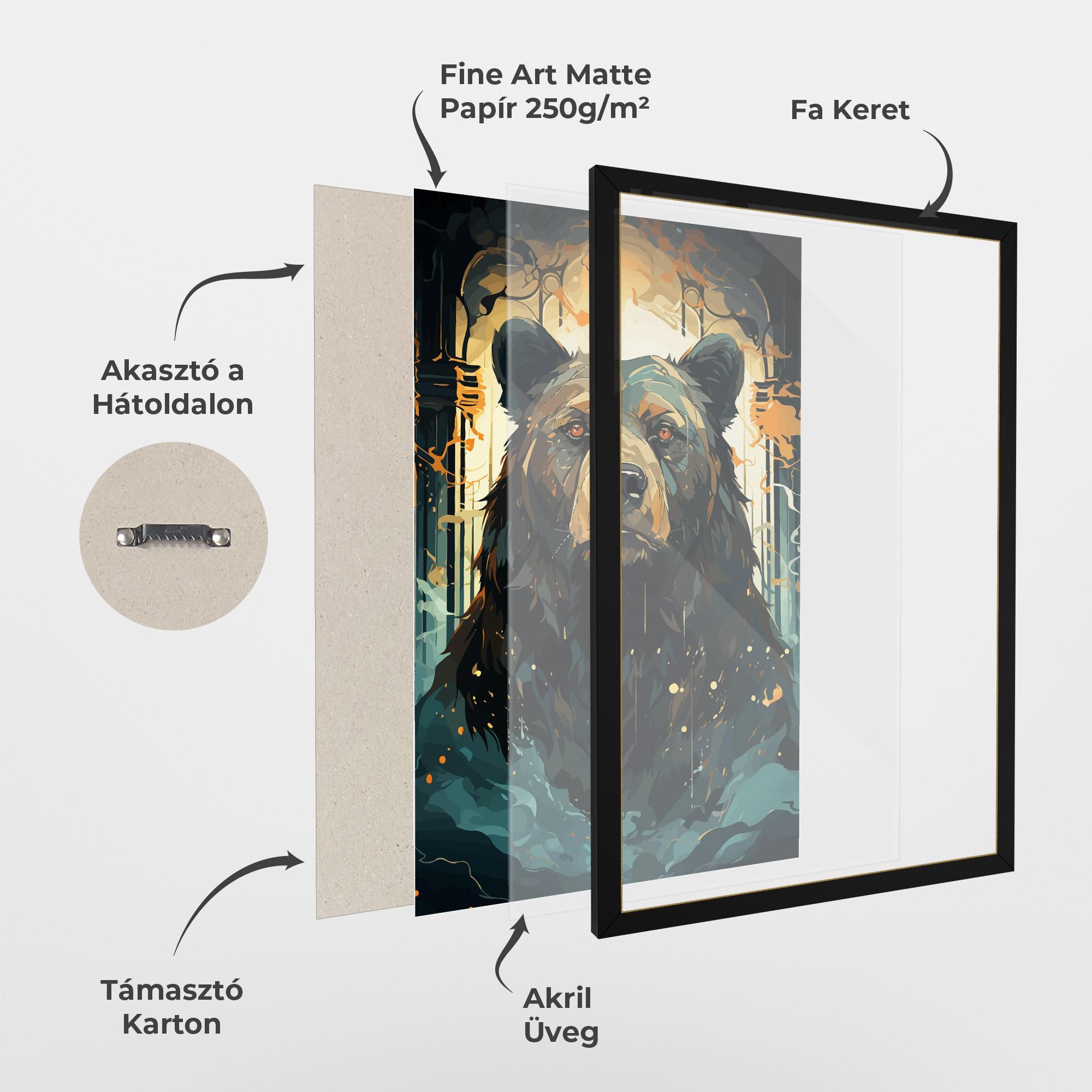 Keretezett Poszter Brown Bear Art mockup 1