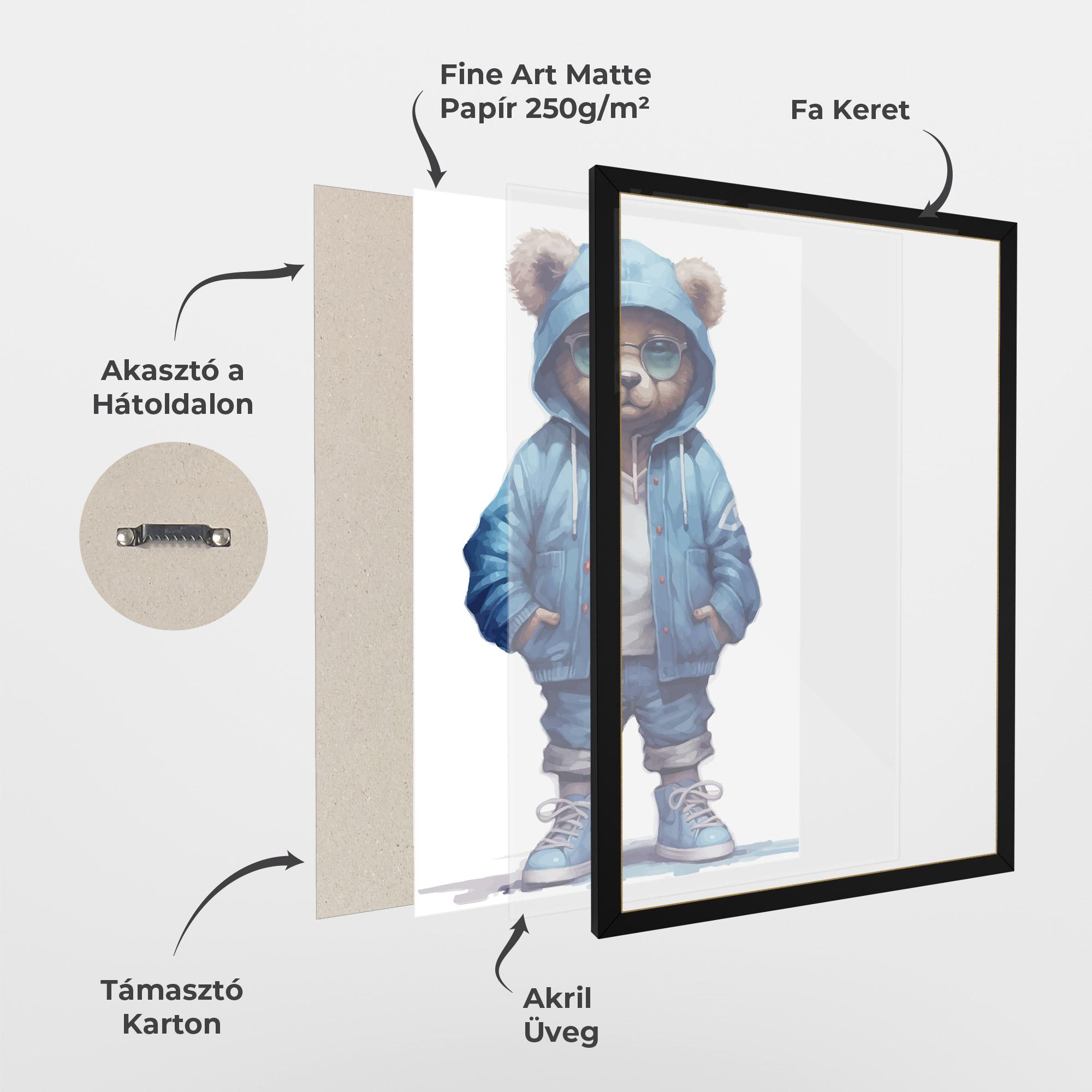 Keretezett Poszter Glasses Bear mockup 1