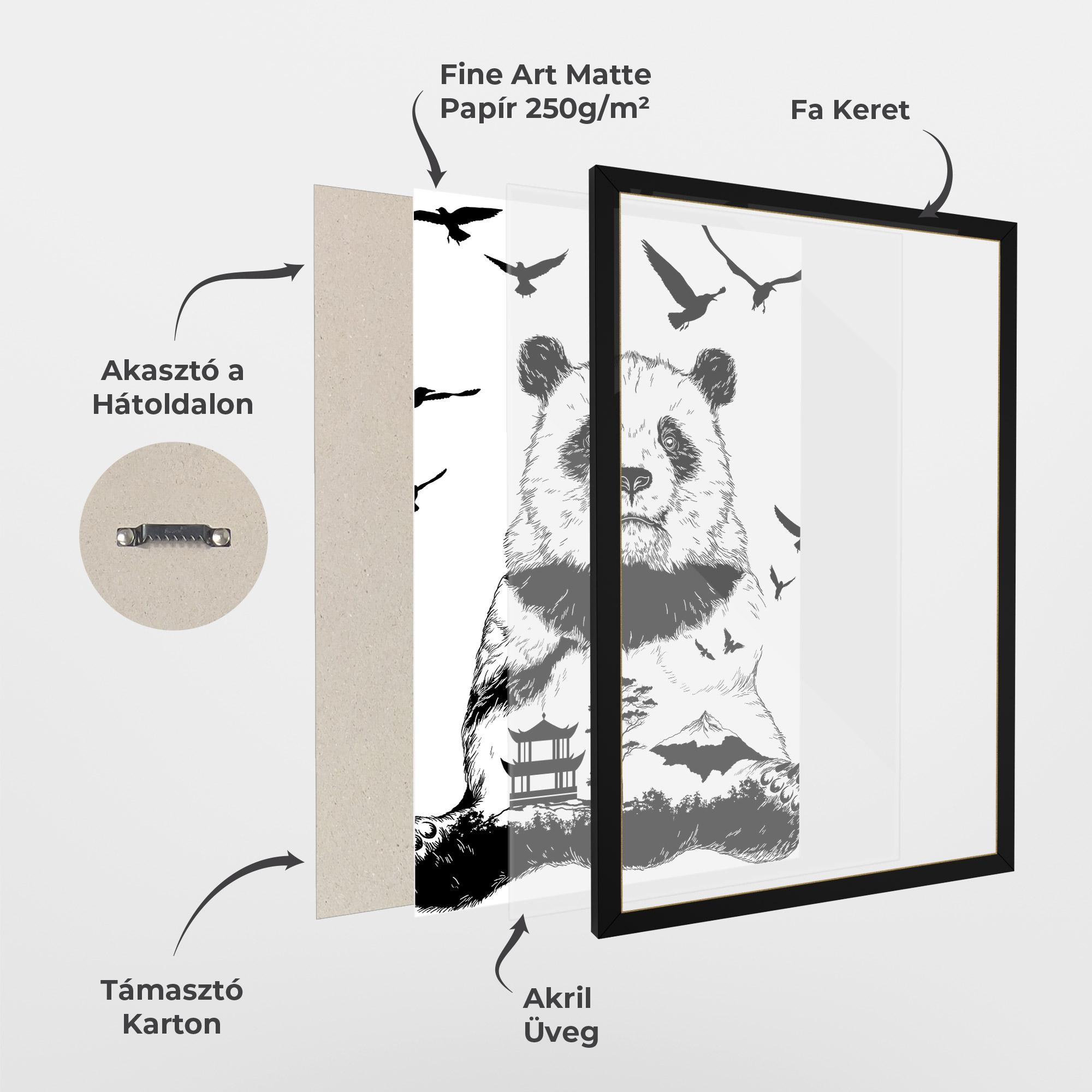 Keretezett Poszter Panda Bear mockup 1