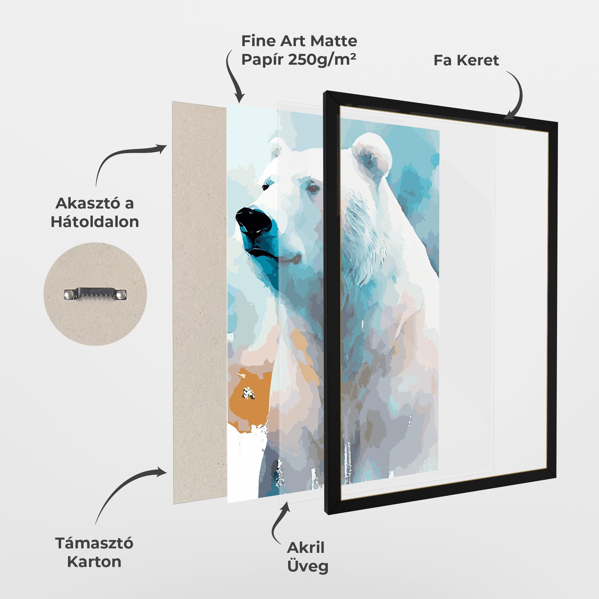 Keretezett Poszter Polar White Bear mockup 1