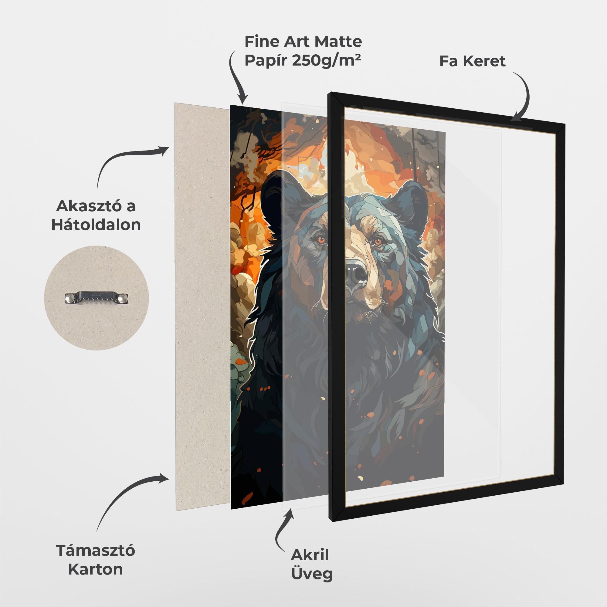 Keretezett Poszter Pretty Bear Art mockup 1