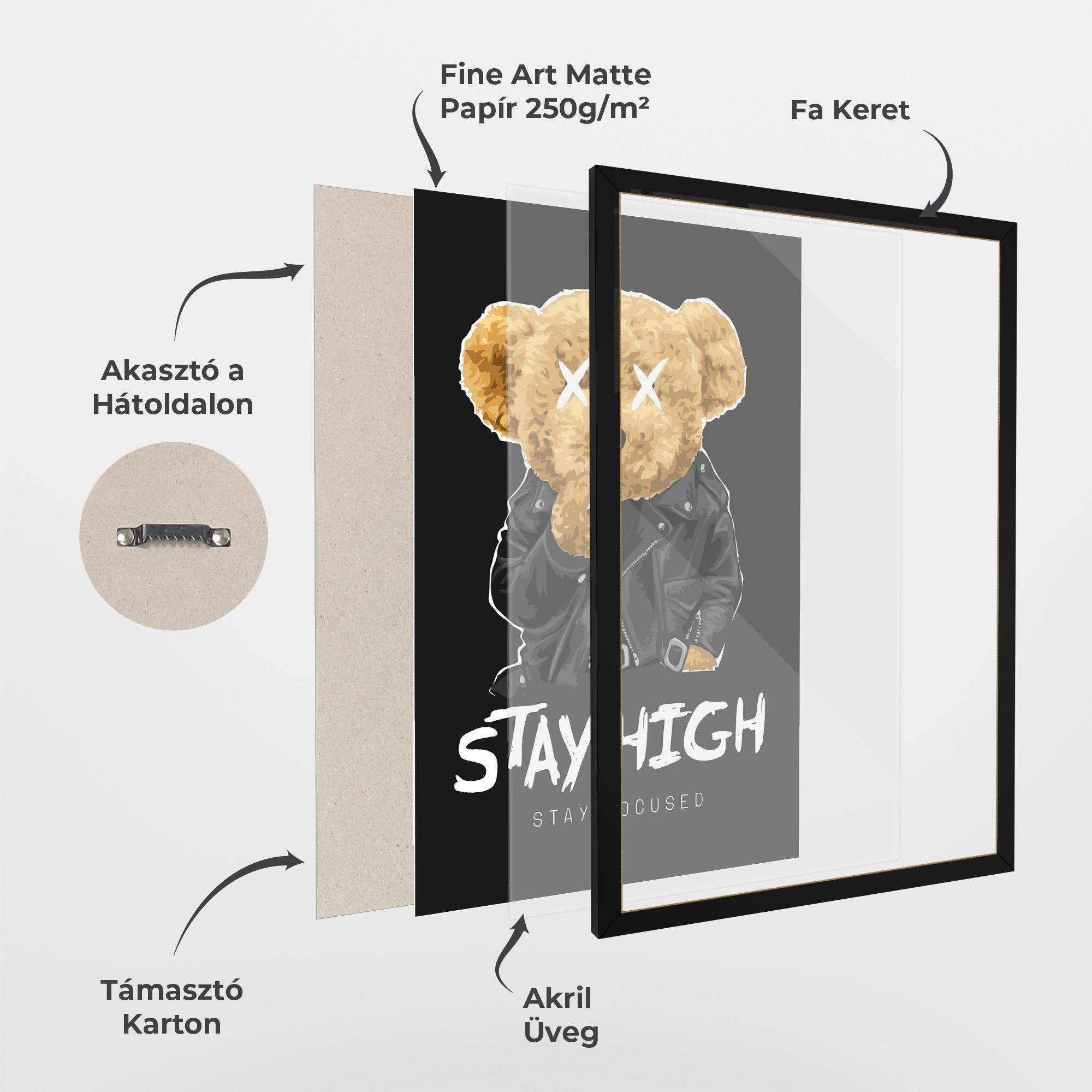 Keretezett Poszter Stay High mockup 1