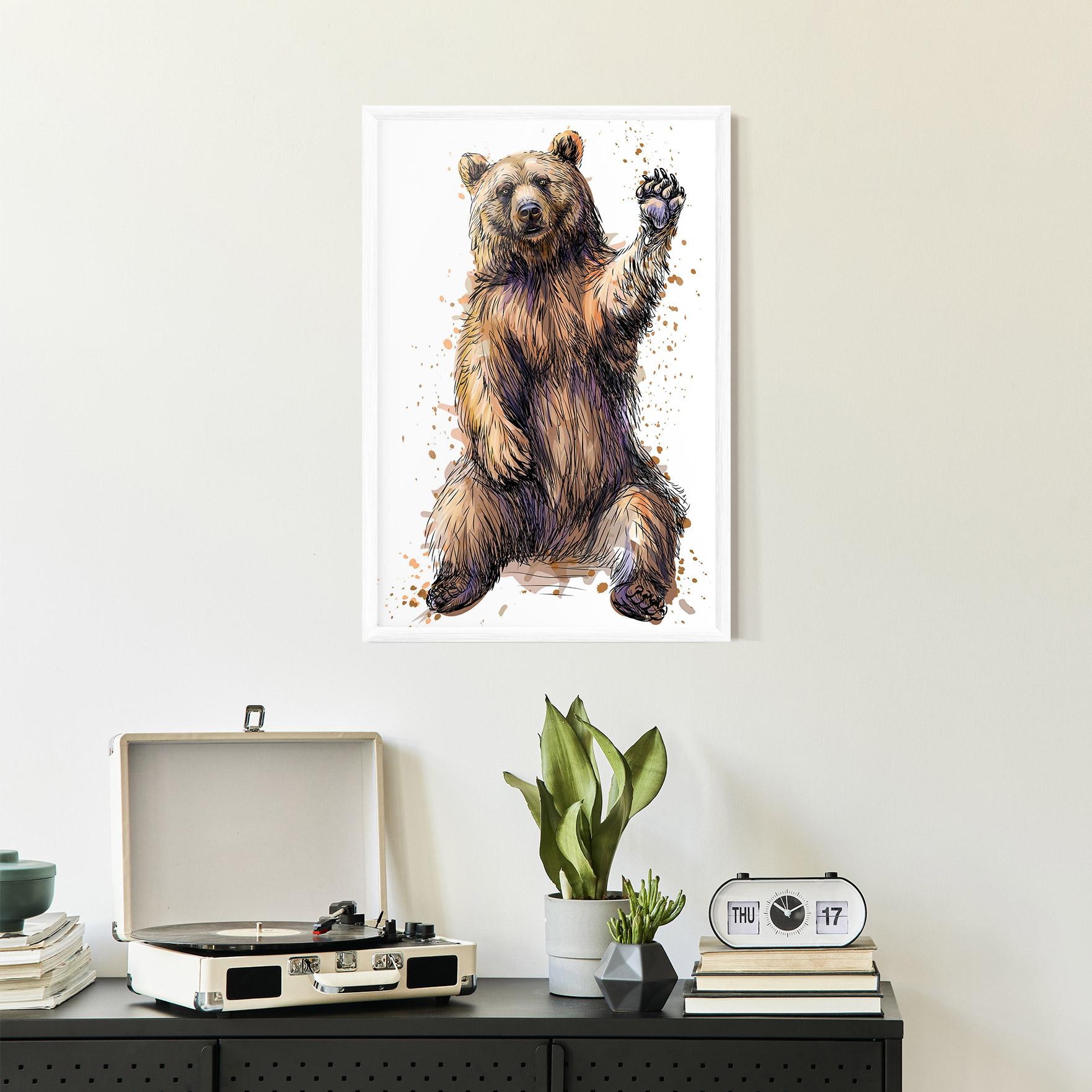 Keretezett Poszter Brown Purple Bear mockup 2