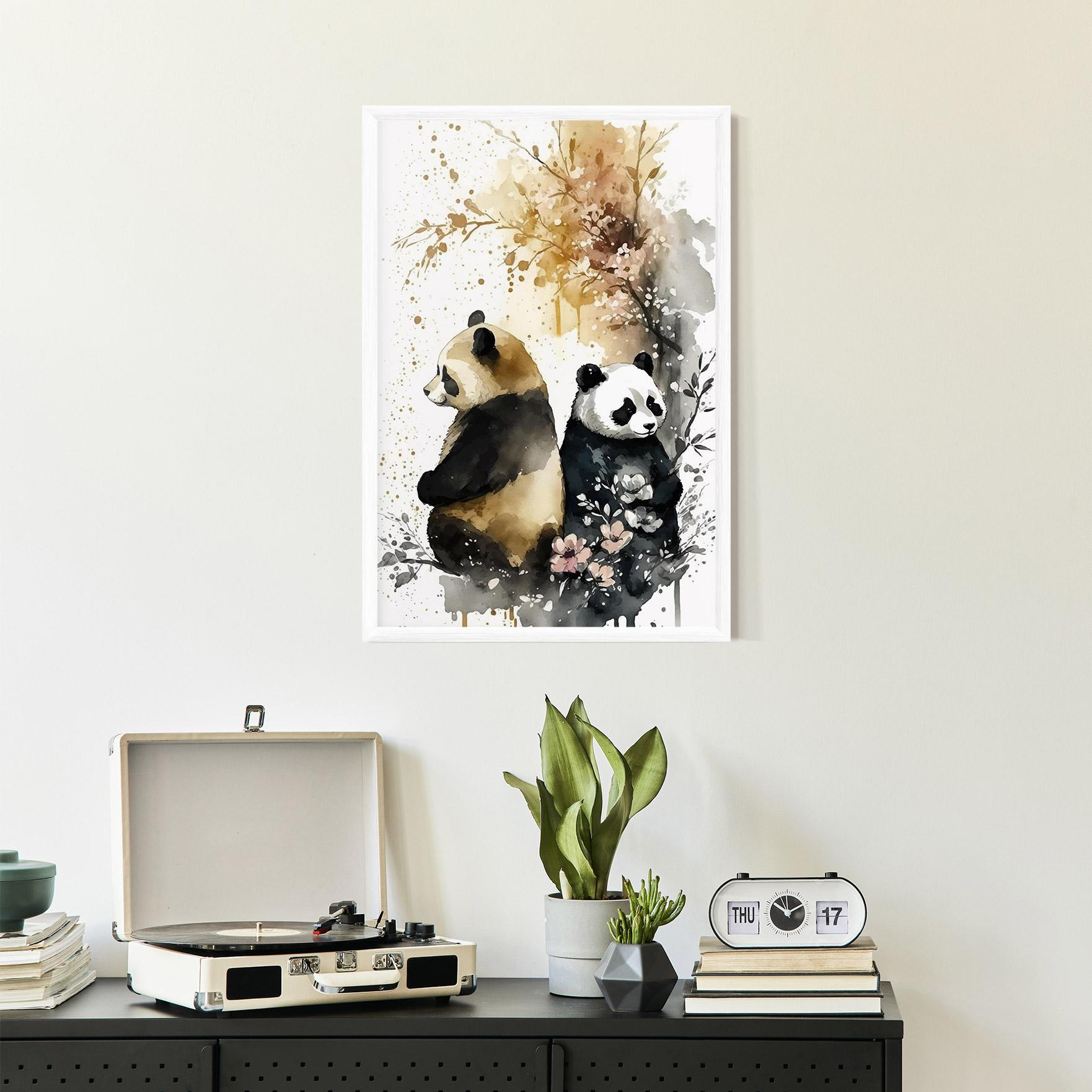 Keretezett Poszter Gold Panda Art mockup 2