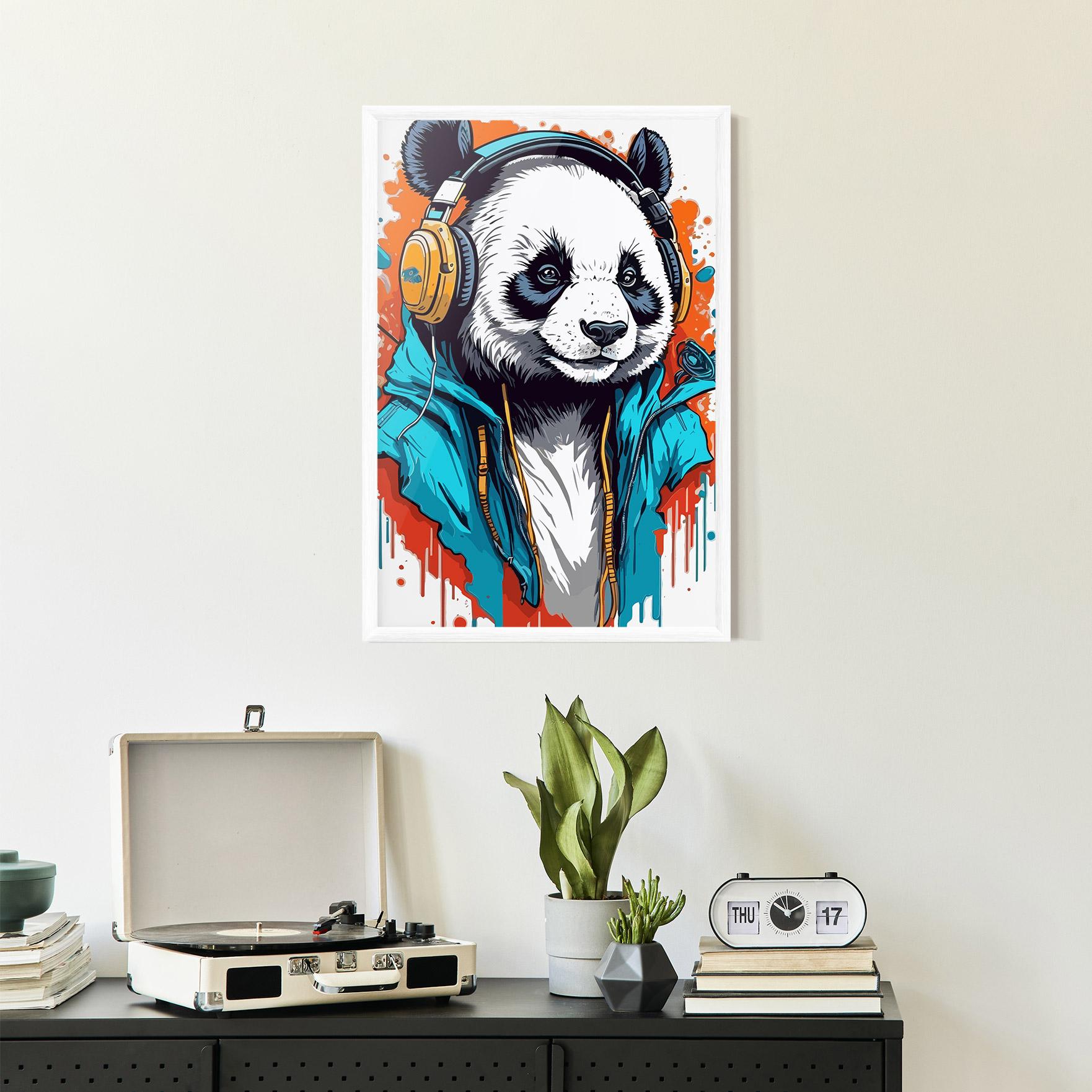 Keretezett Poszter Music Panda mockup 2
