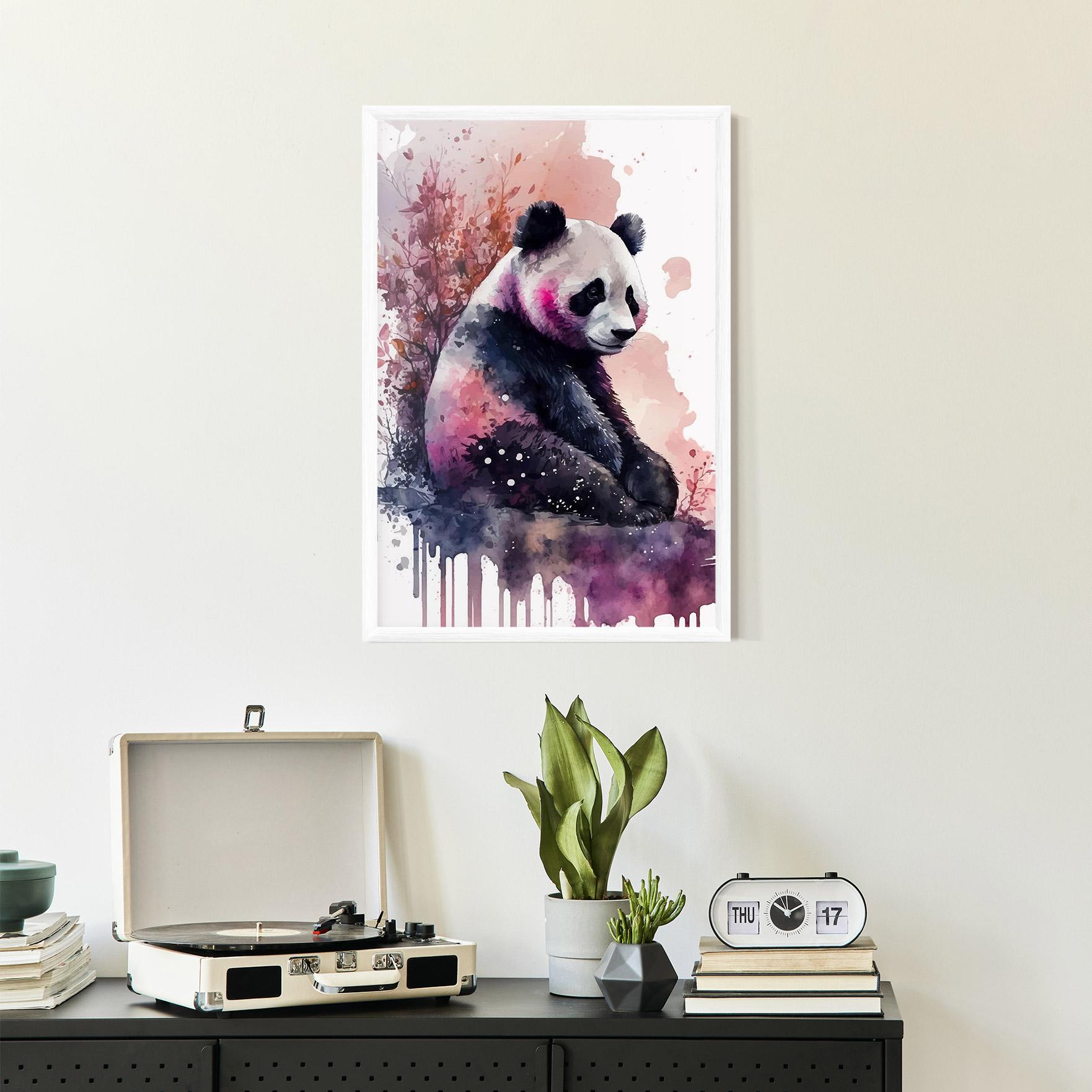 Keretezett Poszter Purple Panda Art mockup 2