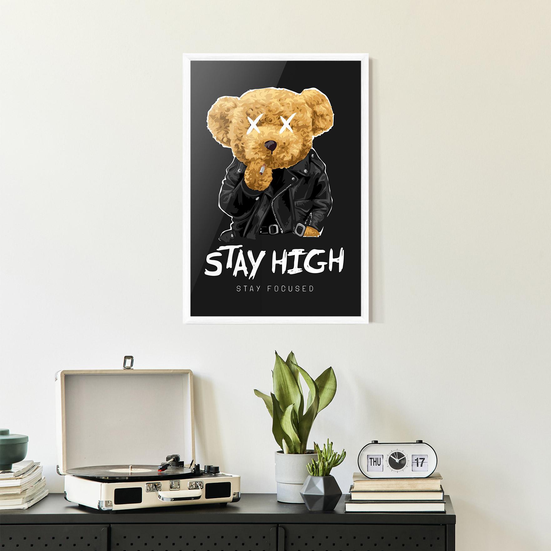 Keretezett Poszter Stay High mockup 2