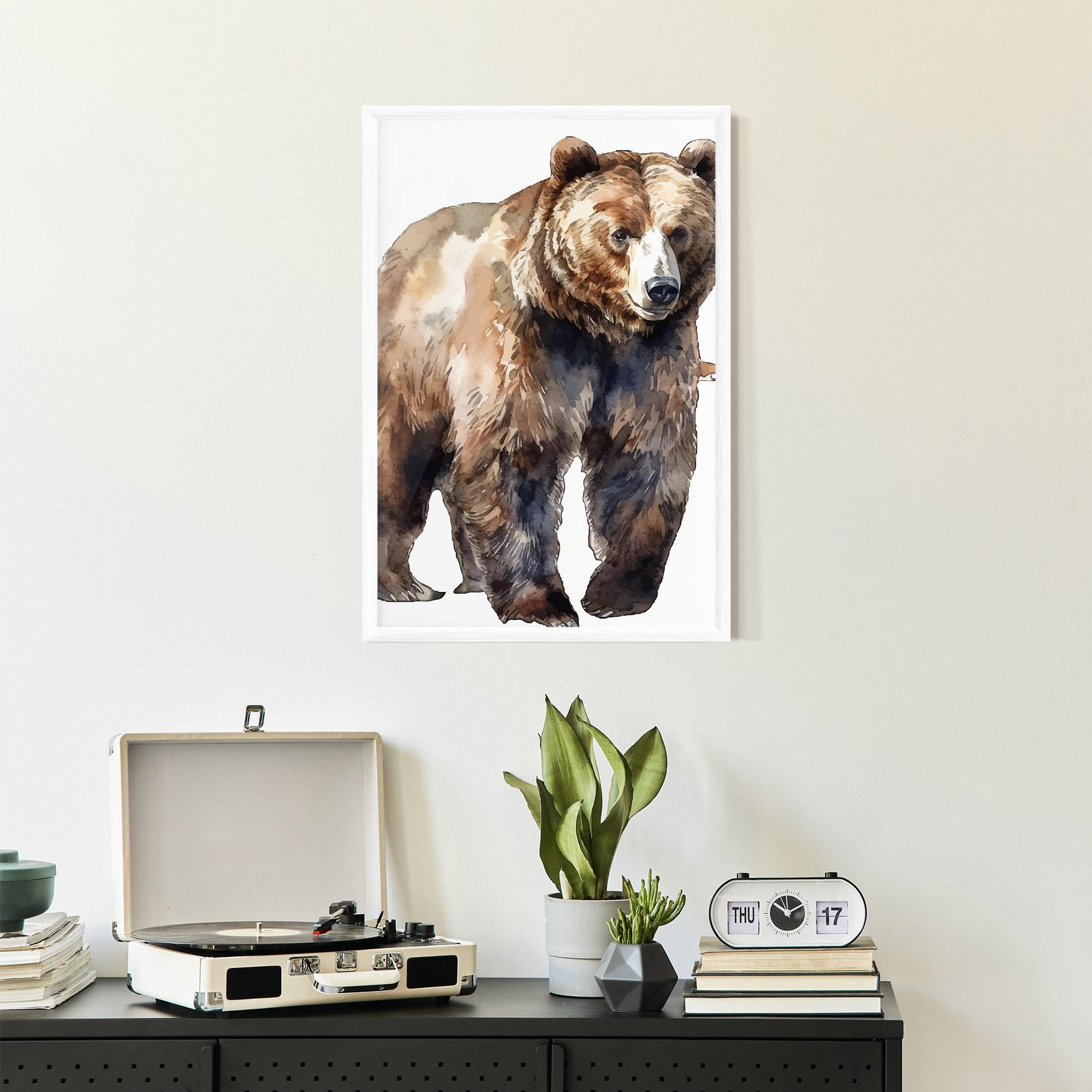 Keretezett Poszter Watercolor Bear Art mockup 2