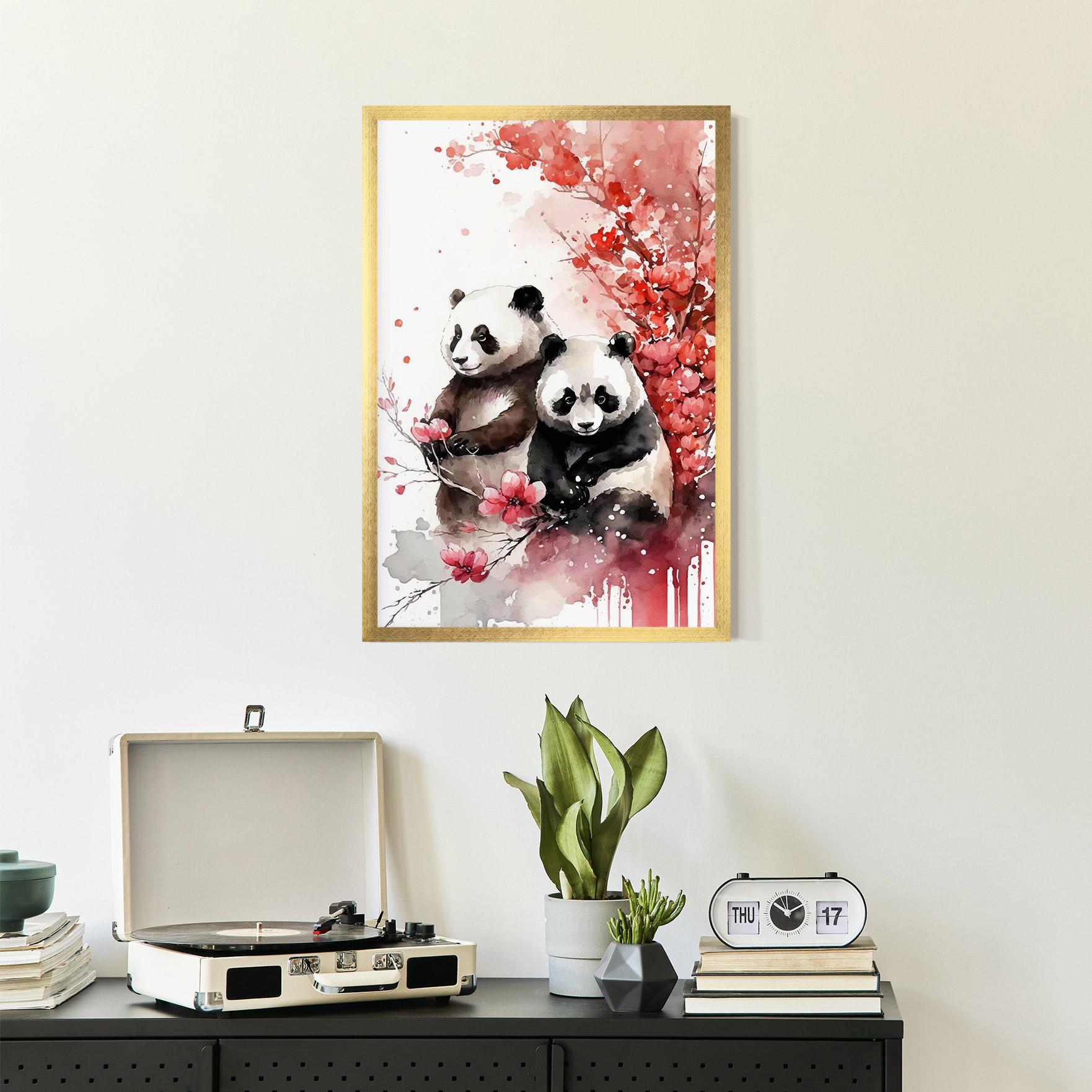Keretezett Poszter Blossom Panda mockup 2