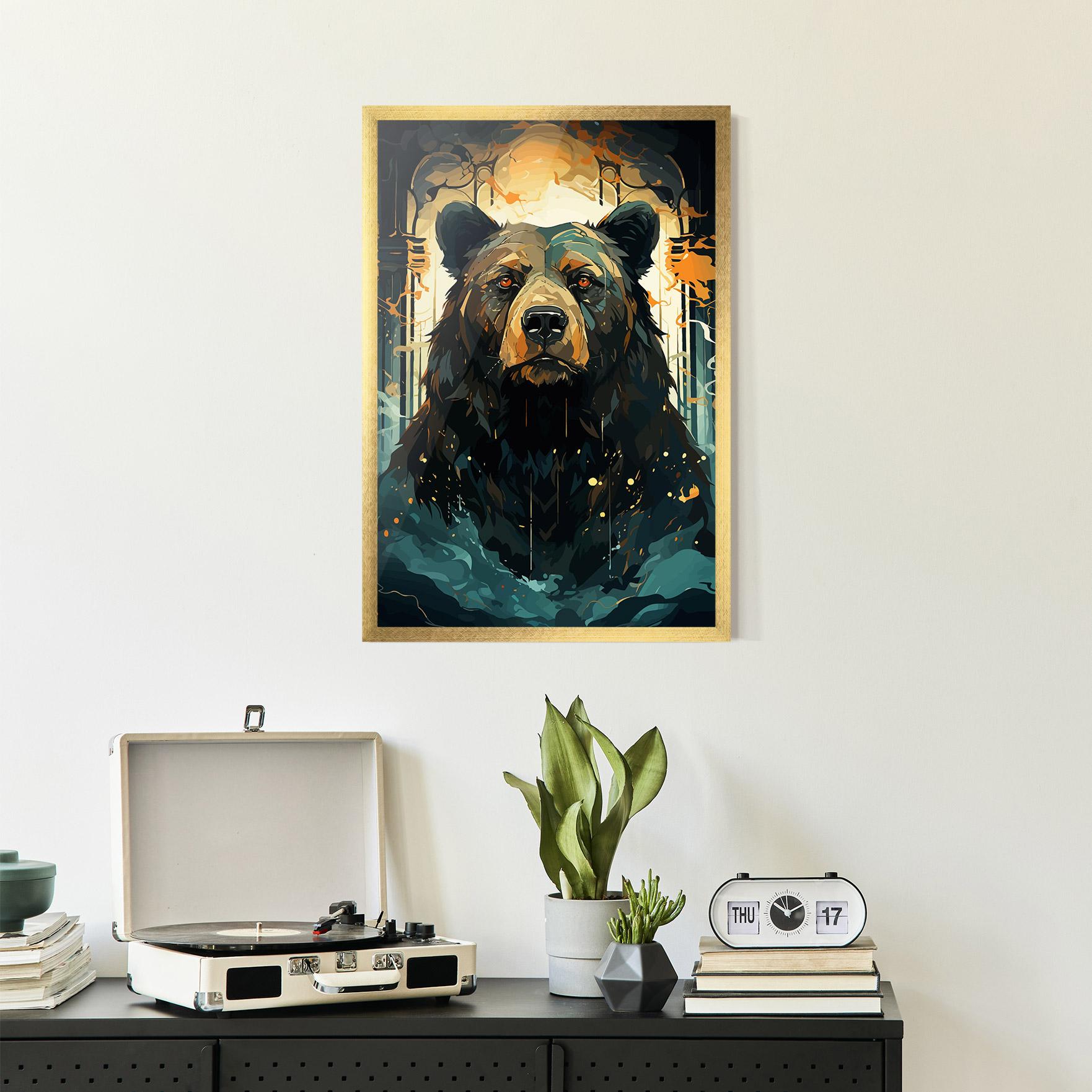 Keretezett Poszter Brown Bear Art mockup 2