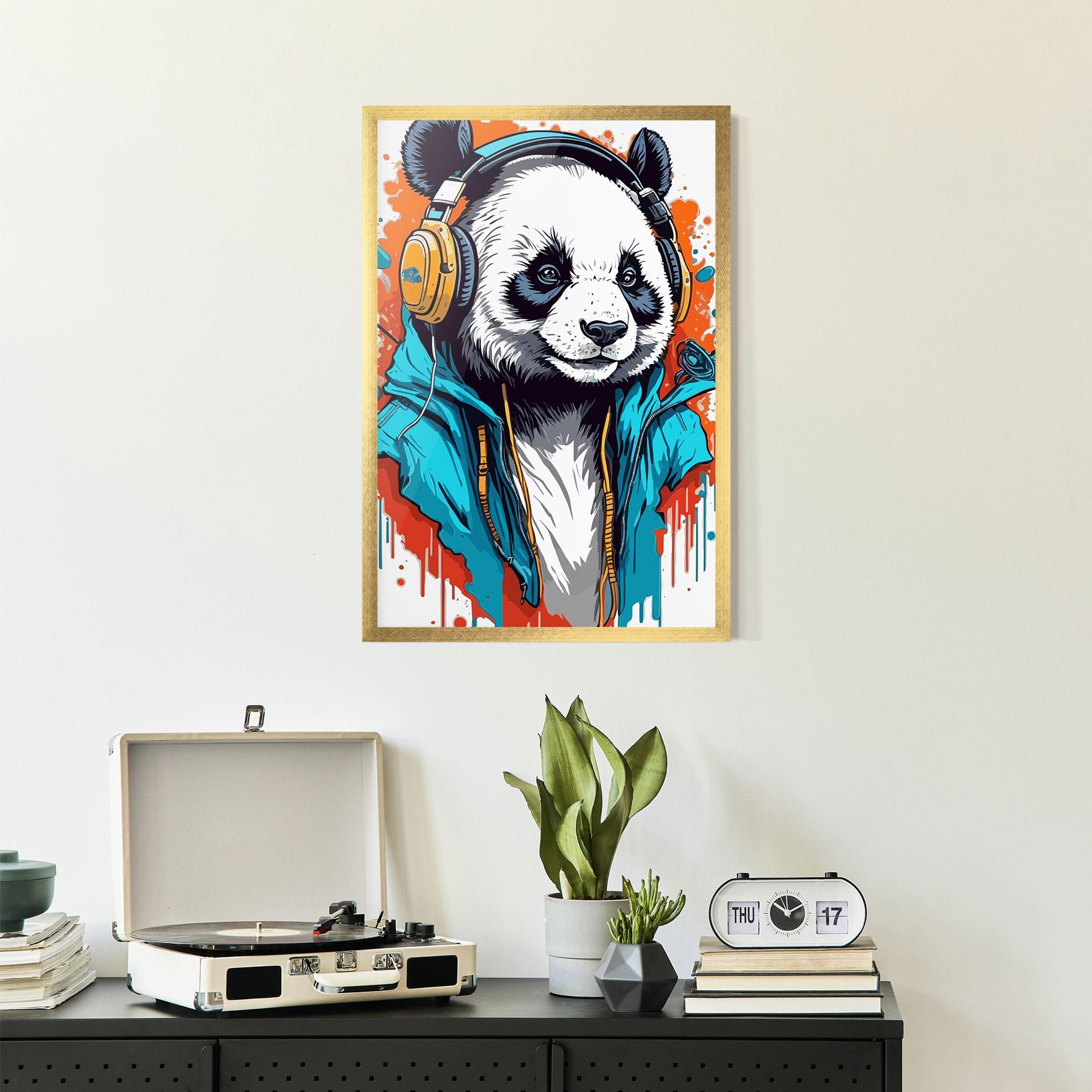 Keretezett Poszter Music Panda mockup 2