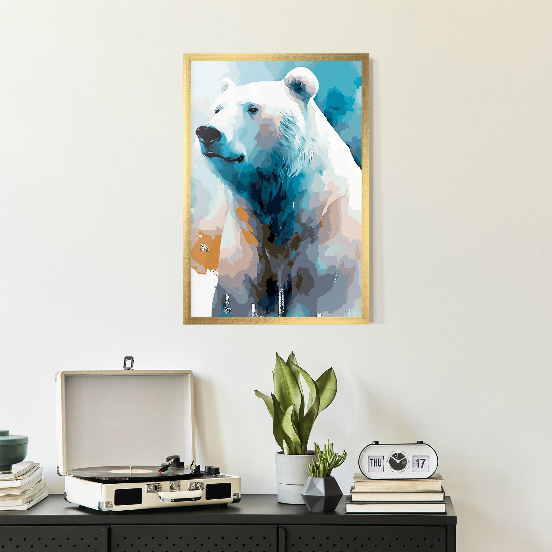 Keretezett Poszter Polar White Bear mockup 2