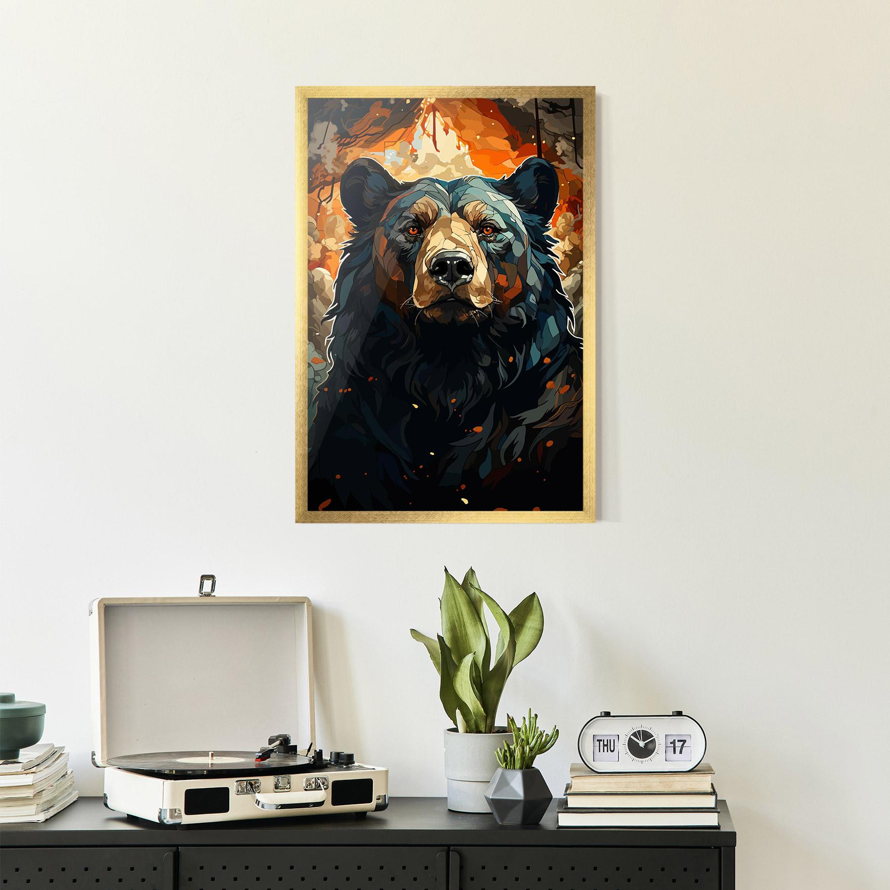Keretezett Poszter Pretty Bear Art mockup 2