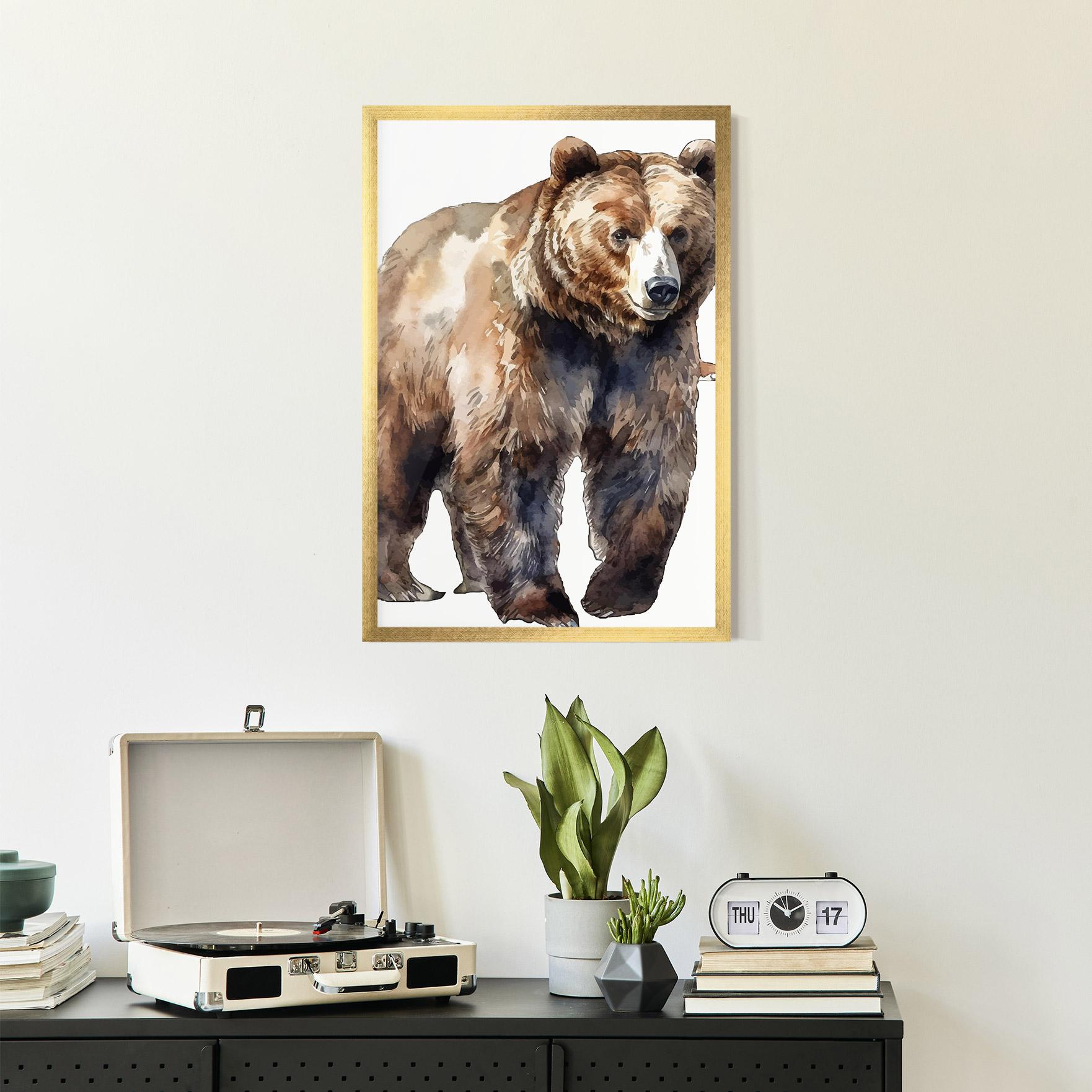 Keretezett Poszter Watercolor Bear Art mockup 2