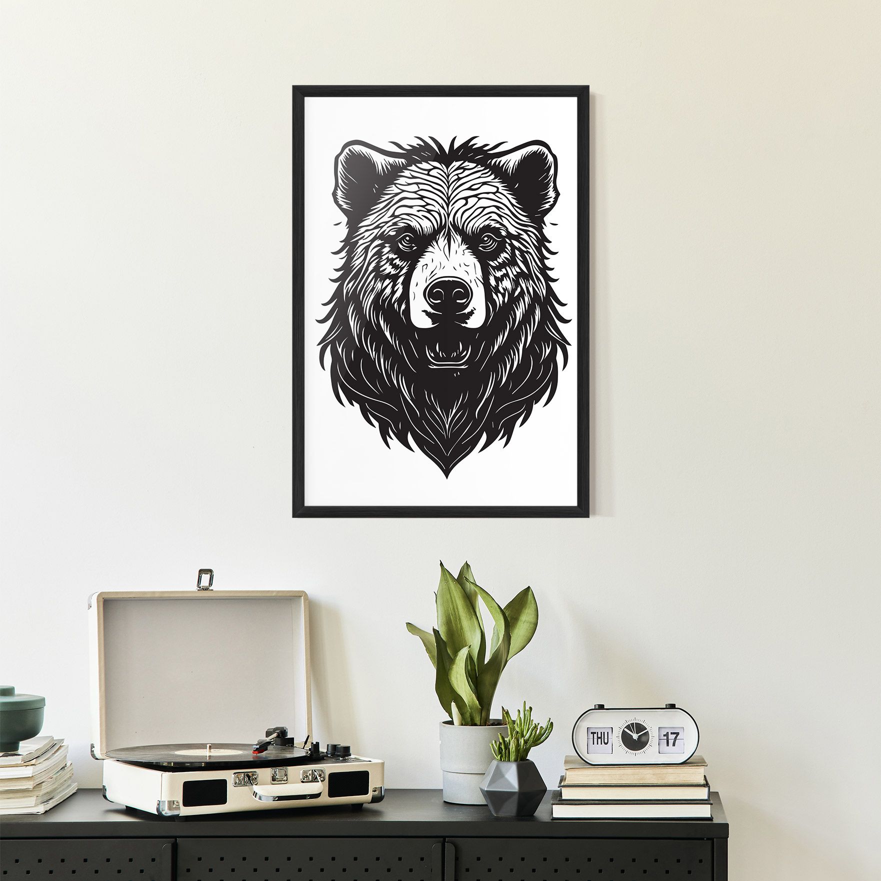 Bear Black Head mockup 2