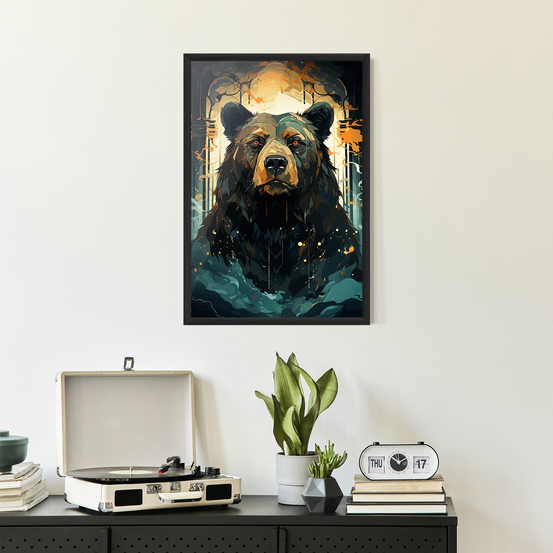 Keretezett Poszter Brown Bear Art mockup 2