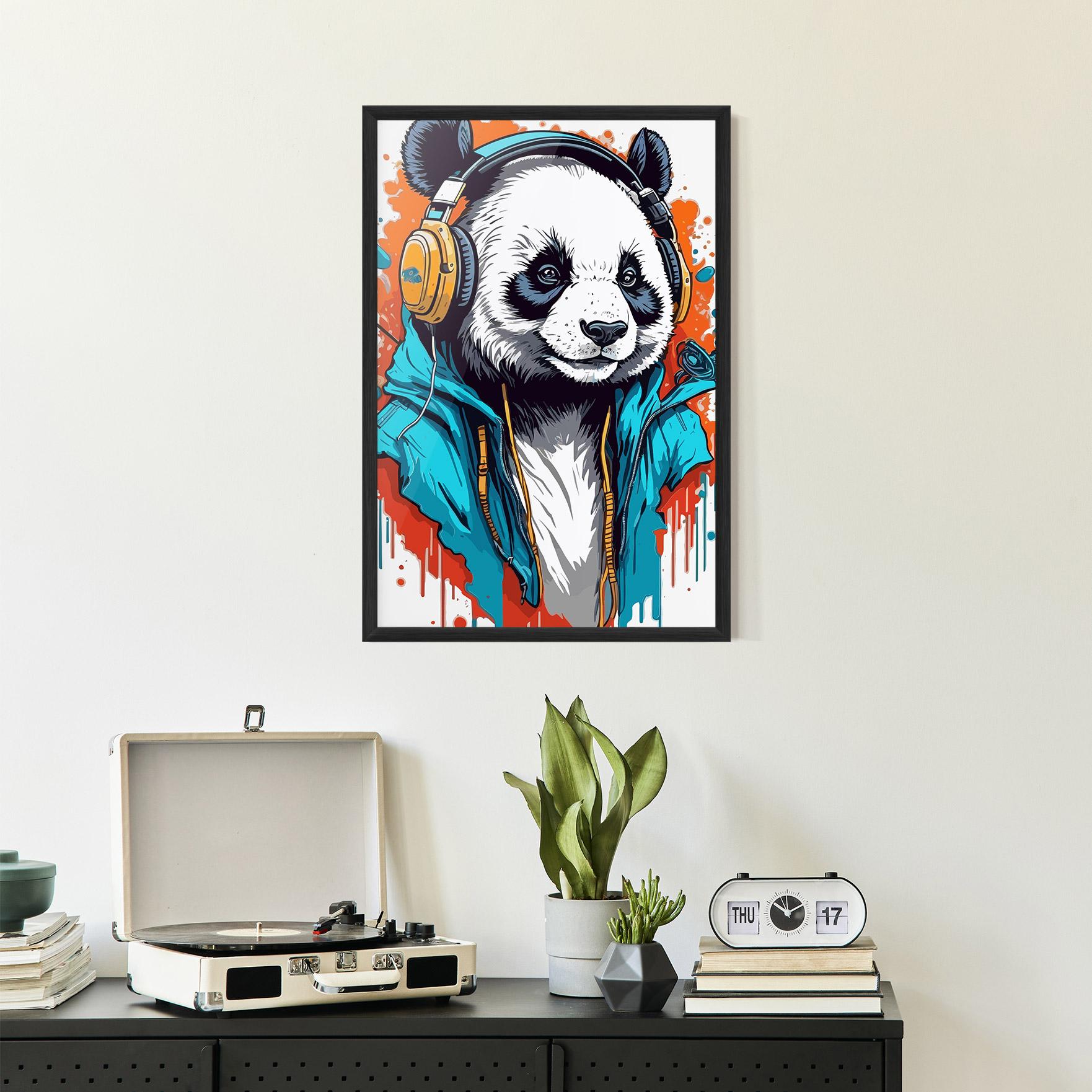 Keretezett Poszter Music Panda mockup 2