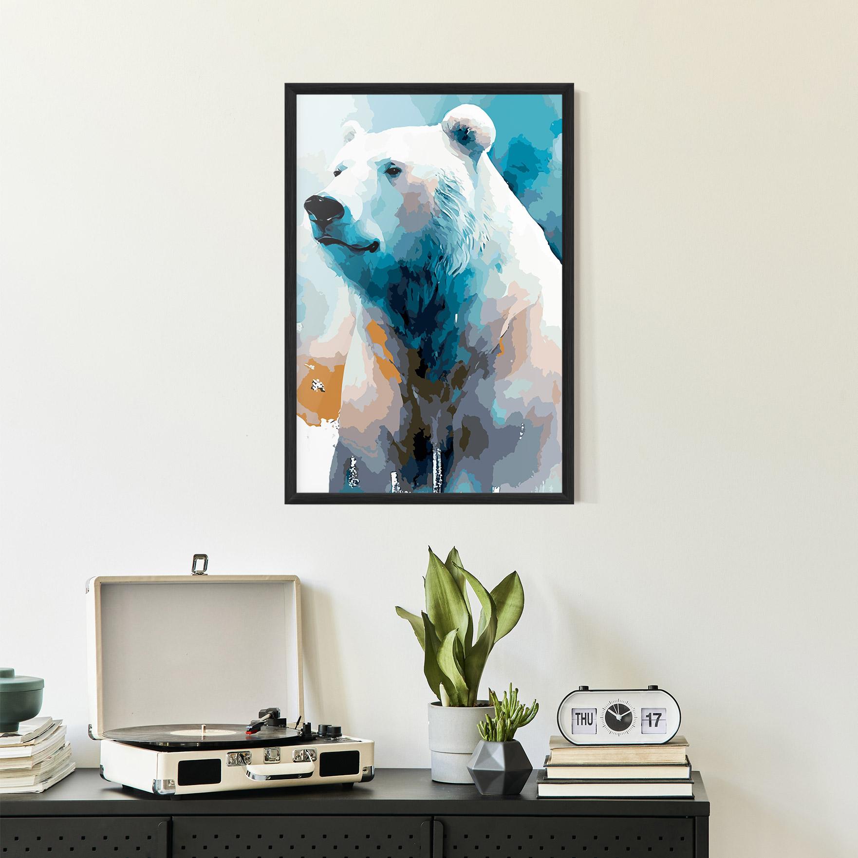 Keretezett Poszter Polar White Bear mockup 2