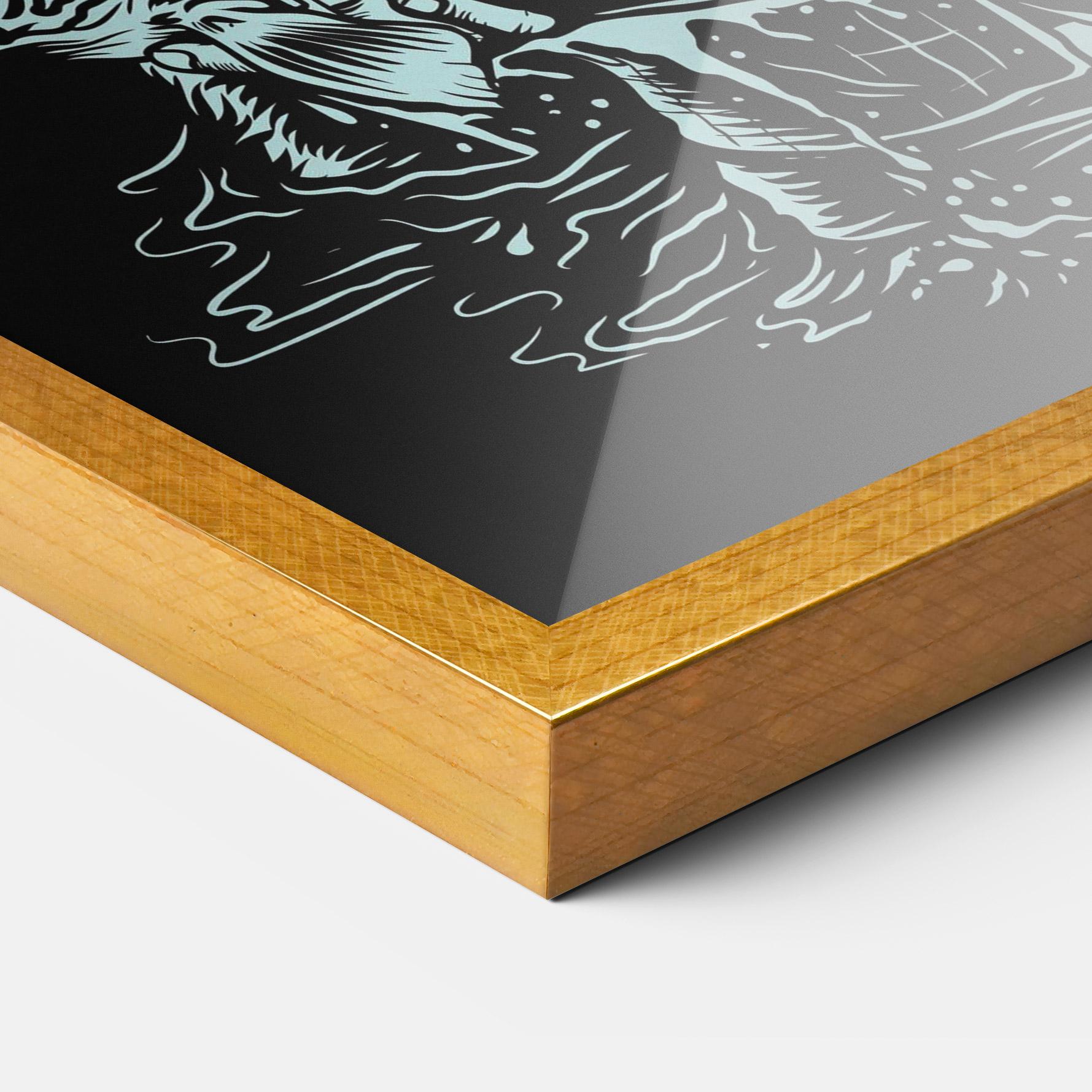 Keretezett Poszter Fishing Bear mockup 3