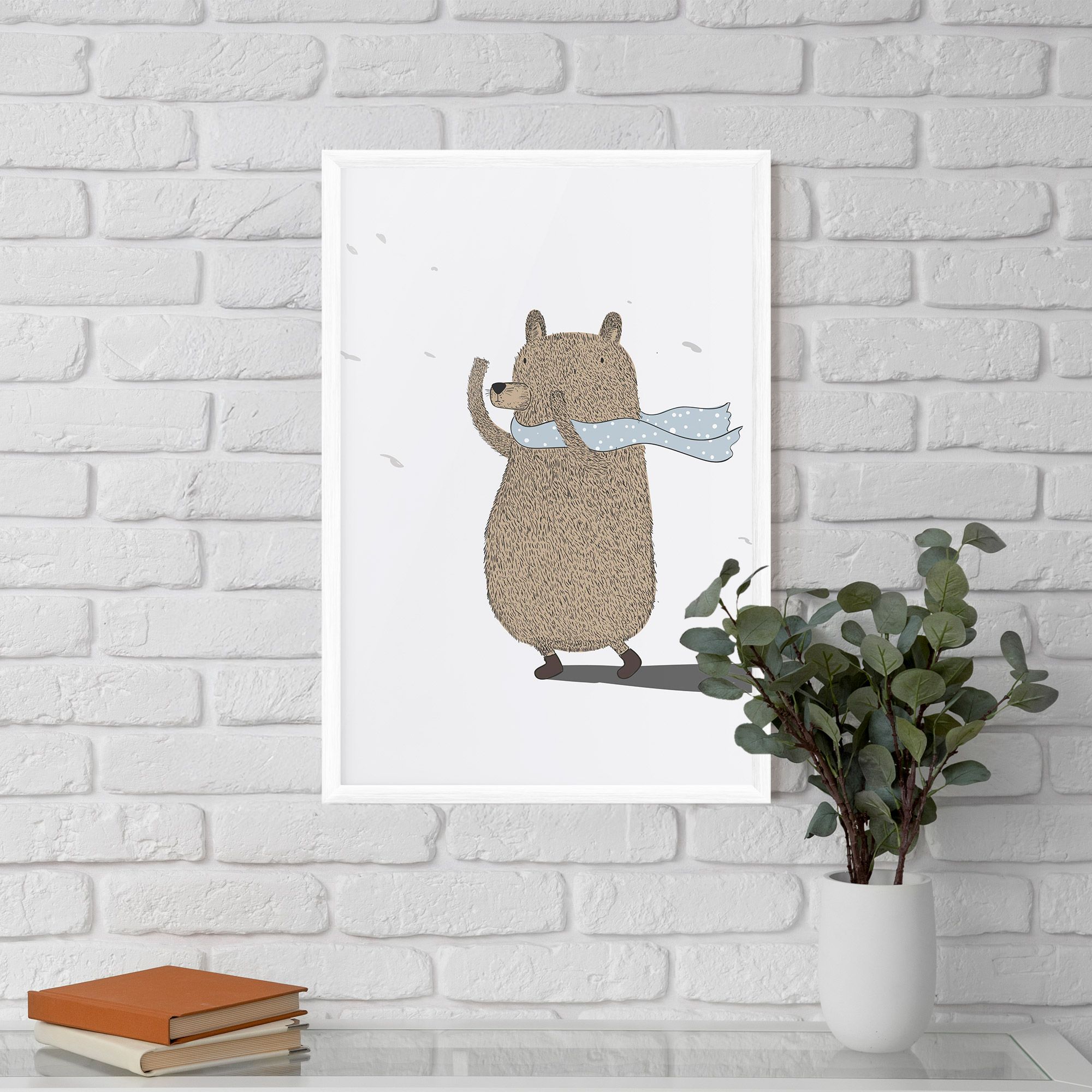 Bear Wearing A Scarf mockup 5