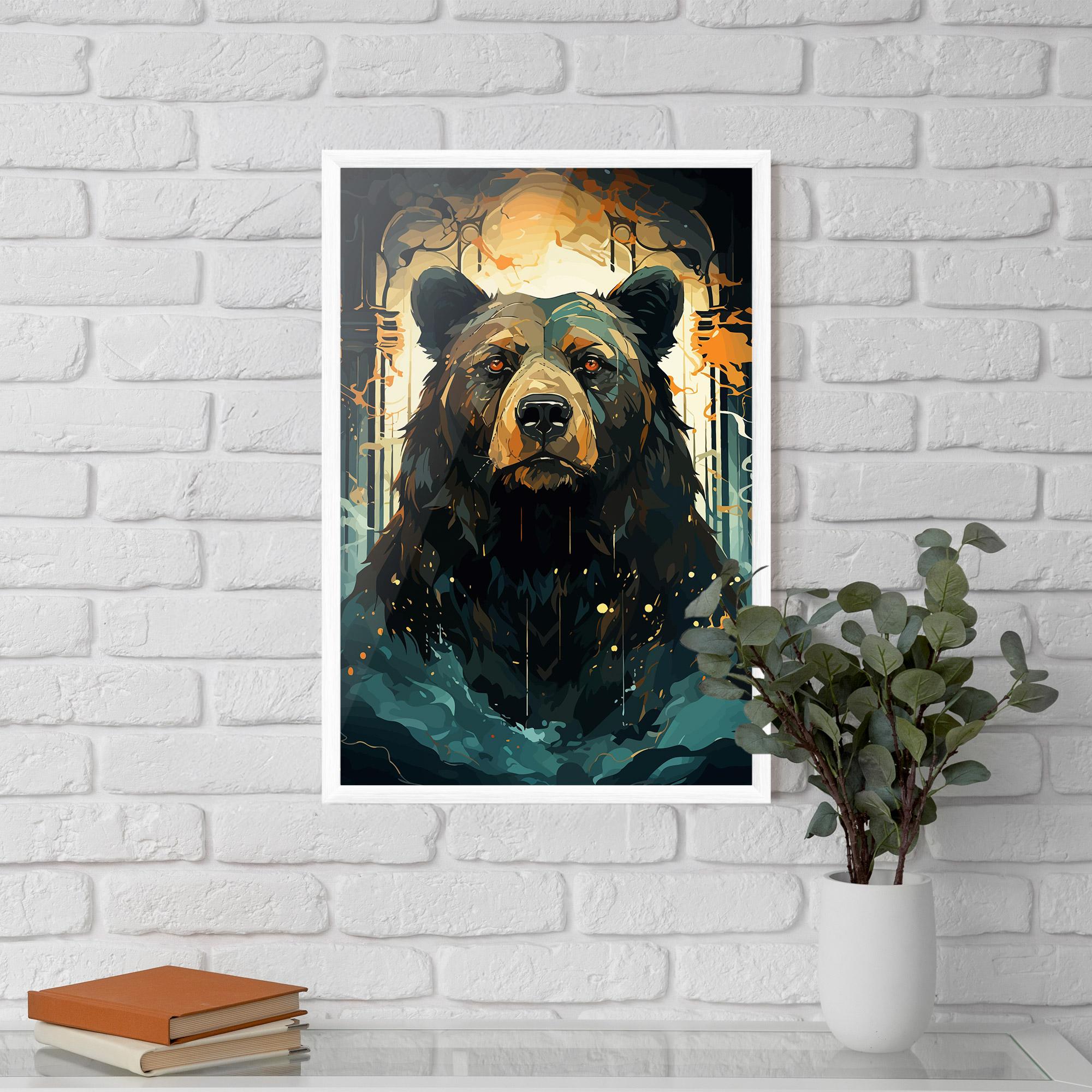 Keretezett Poszter Brown Bear Art mockup 5