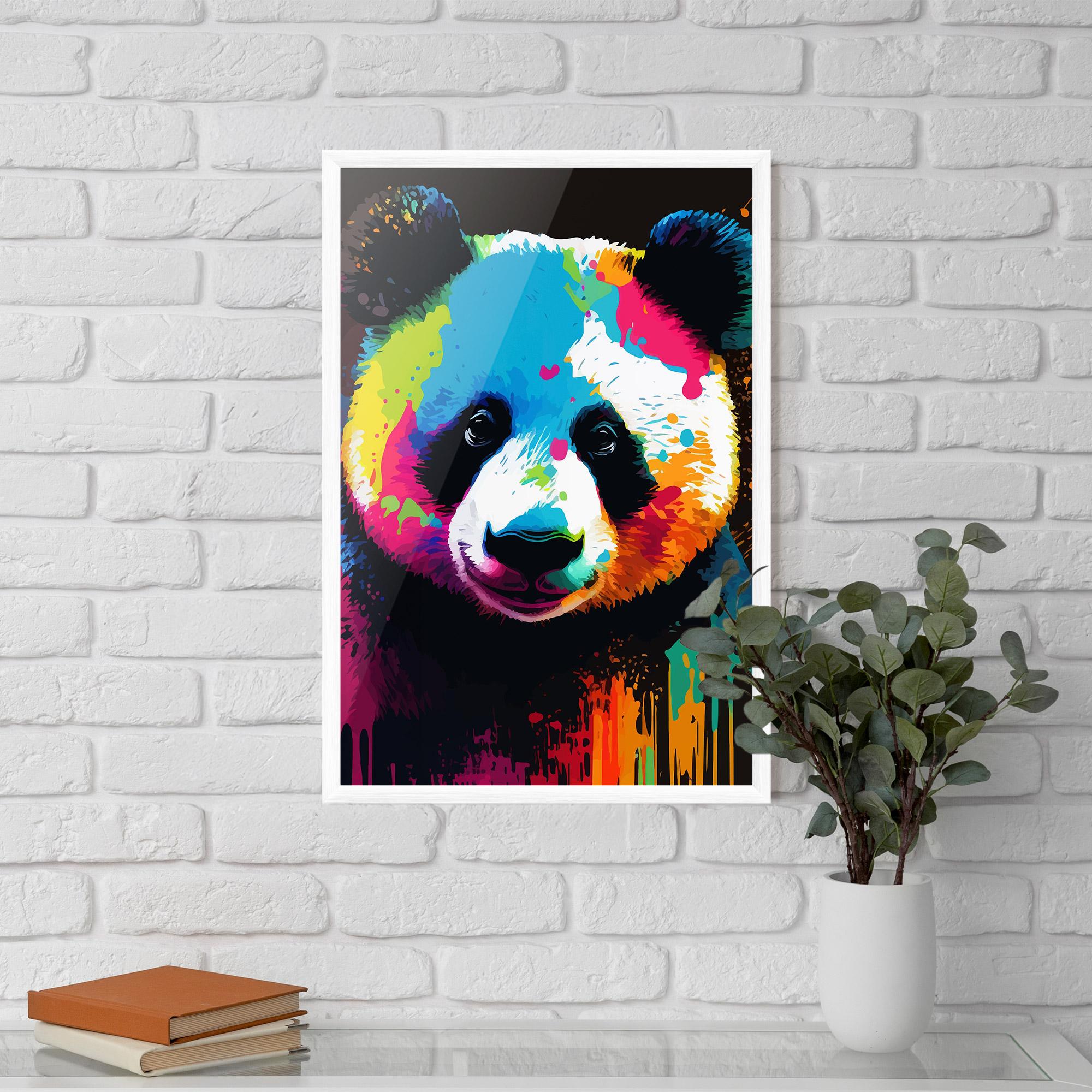 Keretezett Poszter Panda Color Art mockup 5