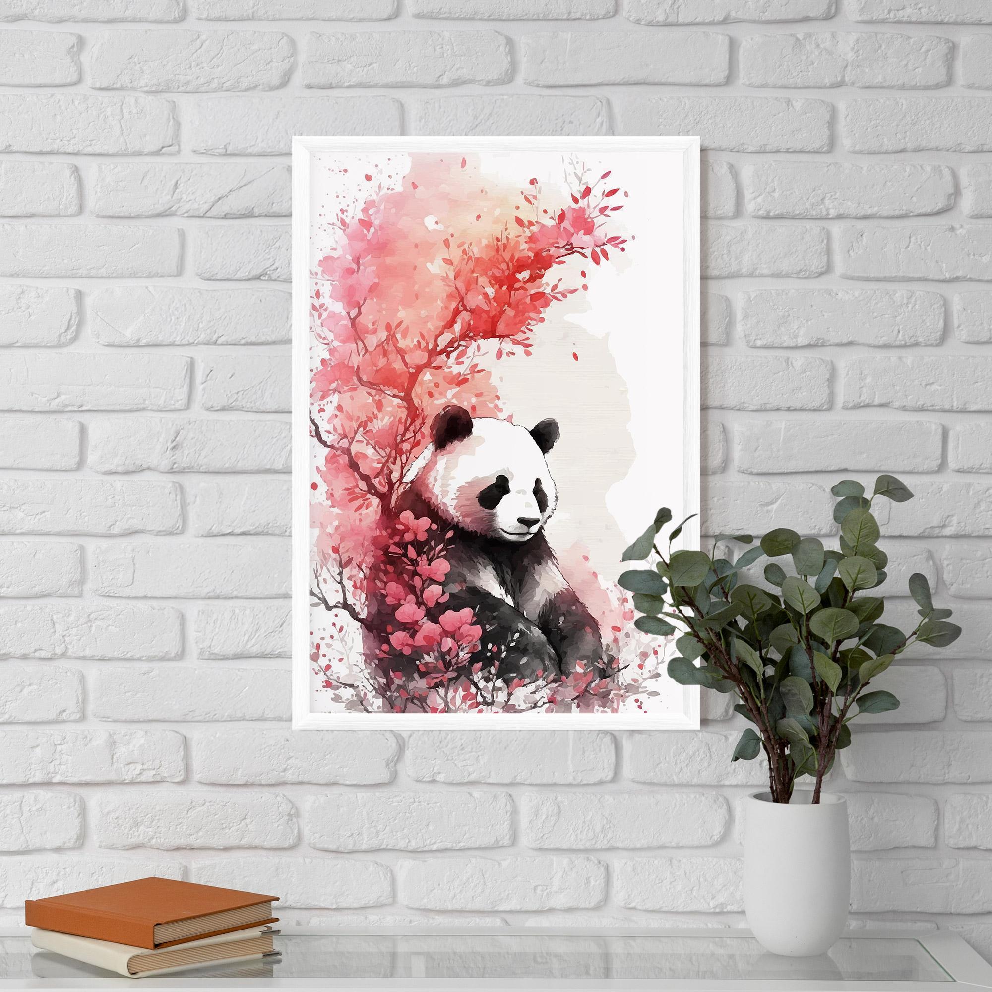 Keretezett Poszter Pink Flower Panda mockup 5